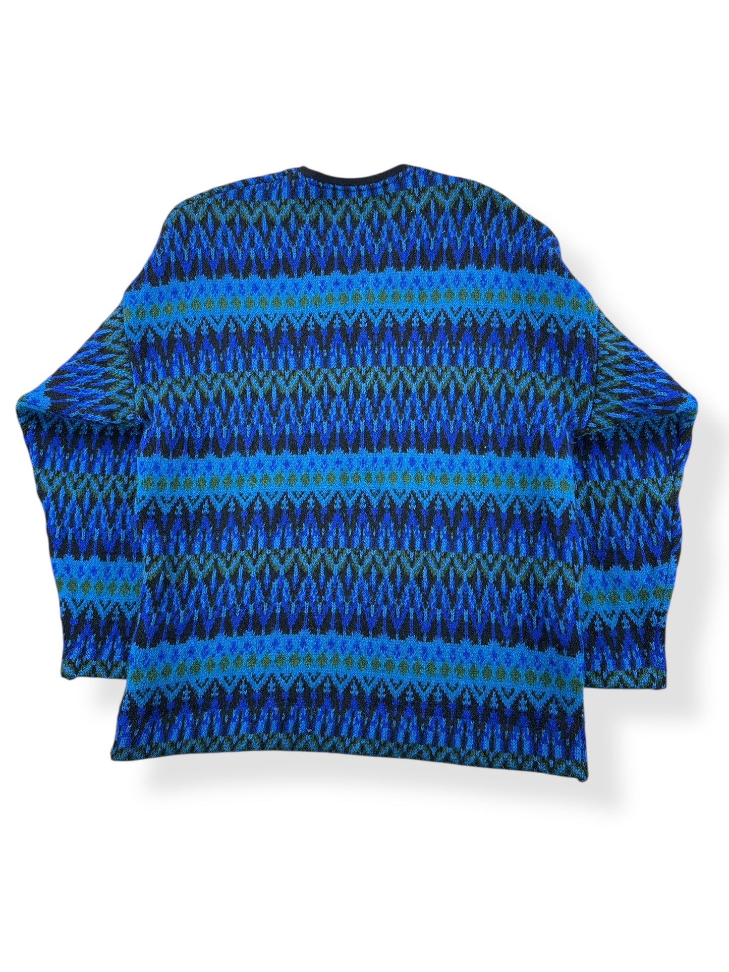 Back of Vintage Iceland Blue Ski Sweater SZ M