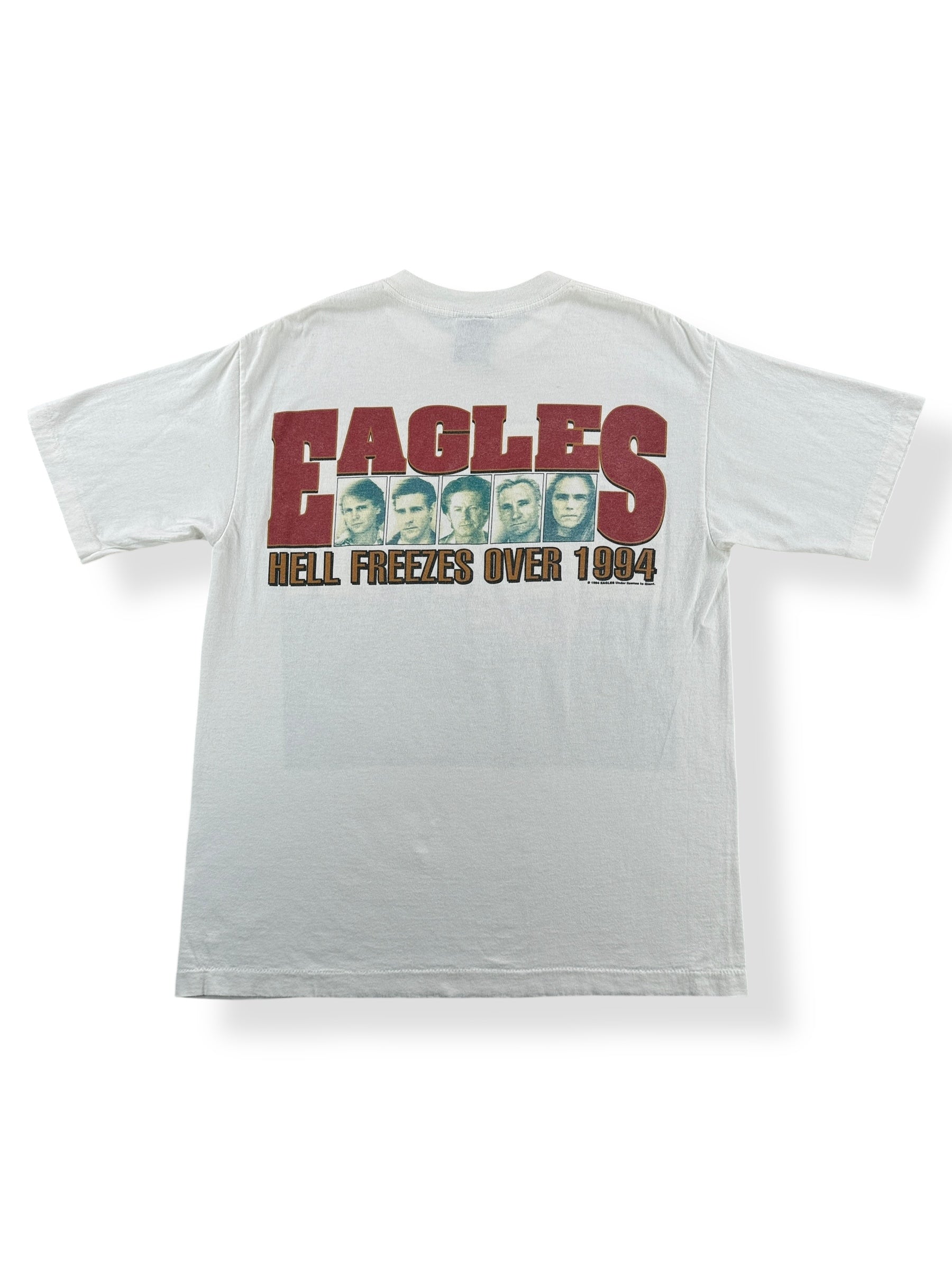 Back of Vintage Eagles Hell Freezes Over 1994 World Tour Tee SZ L