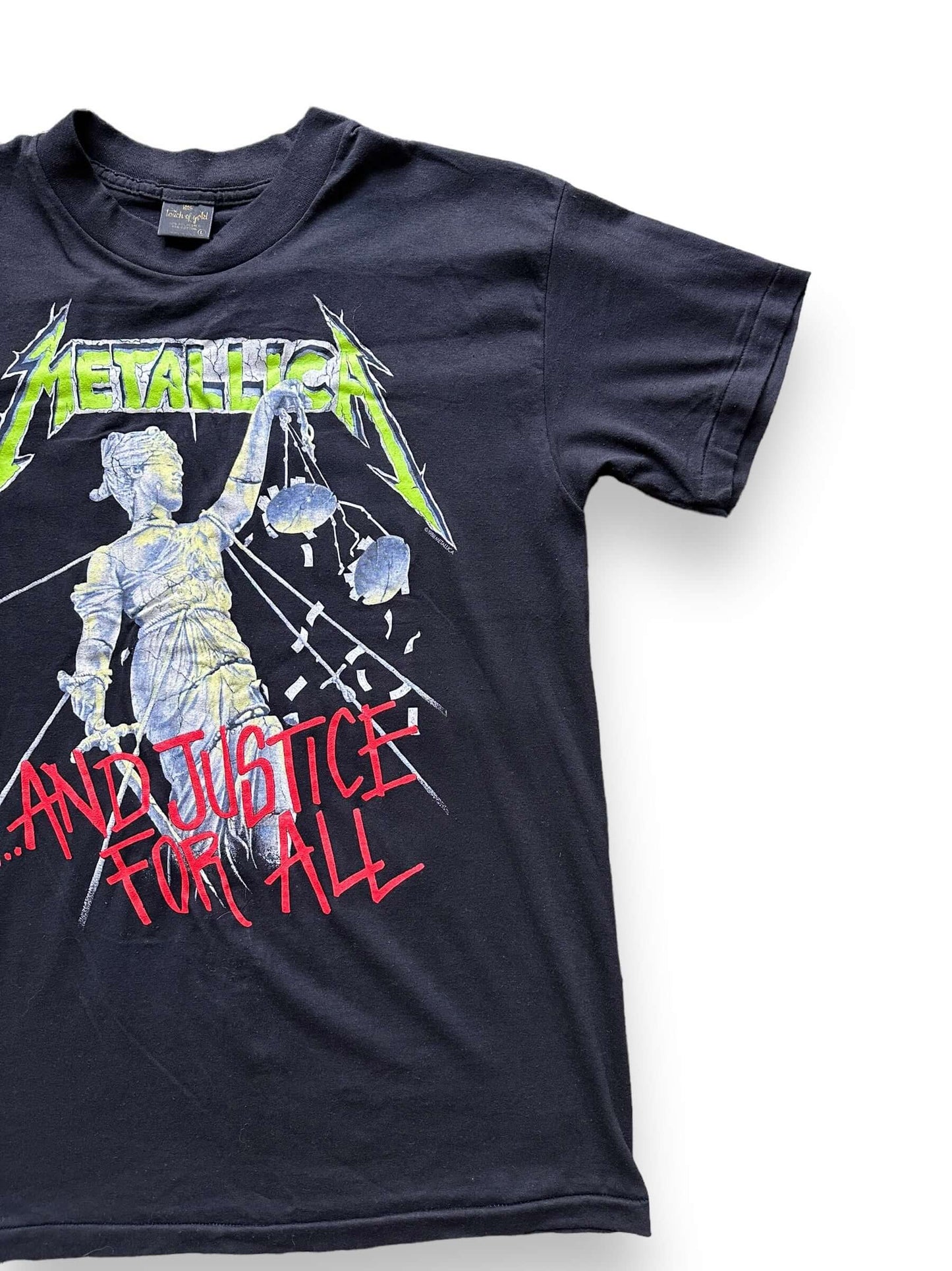 front left of Vintage 80s Metallica "And Justice For All" Tee SZ L