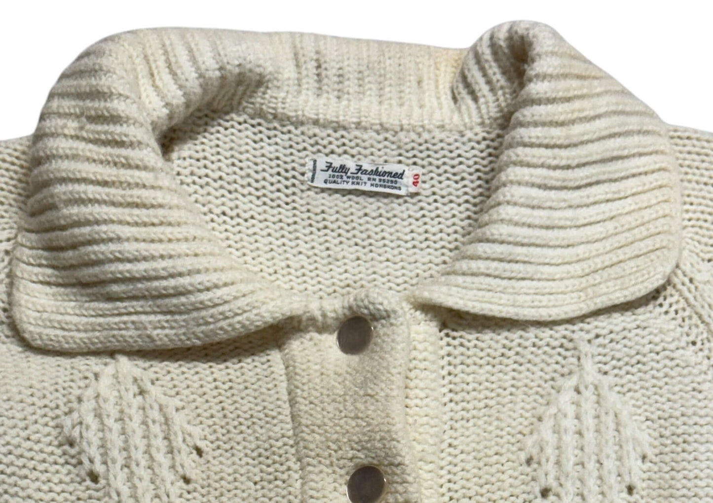 Tag view of 1960s Wool Collared Cardigan M