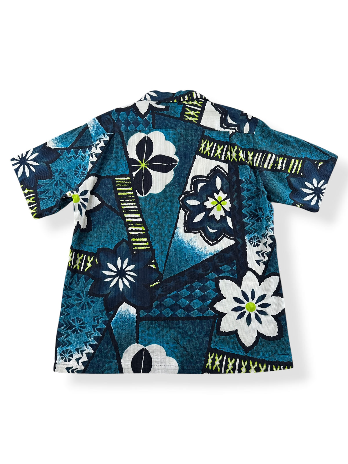 Back of Vintage Holo-Holo Bark Cloth Aloha Shirt SZ M