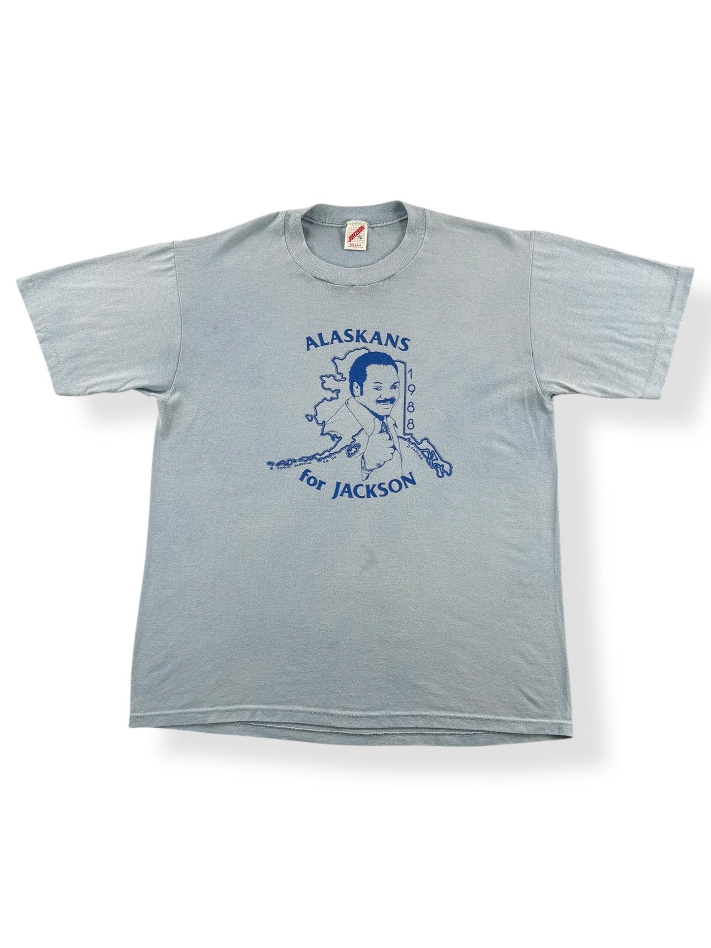 Front of Vintage 1988 Alaskans For Jesse Jackson Tee SZ XL