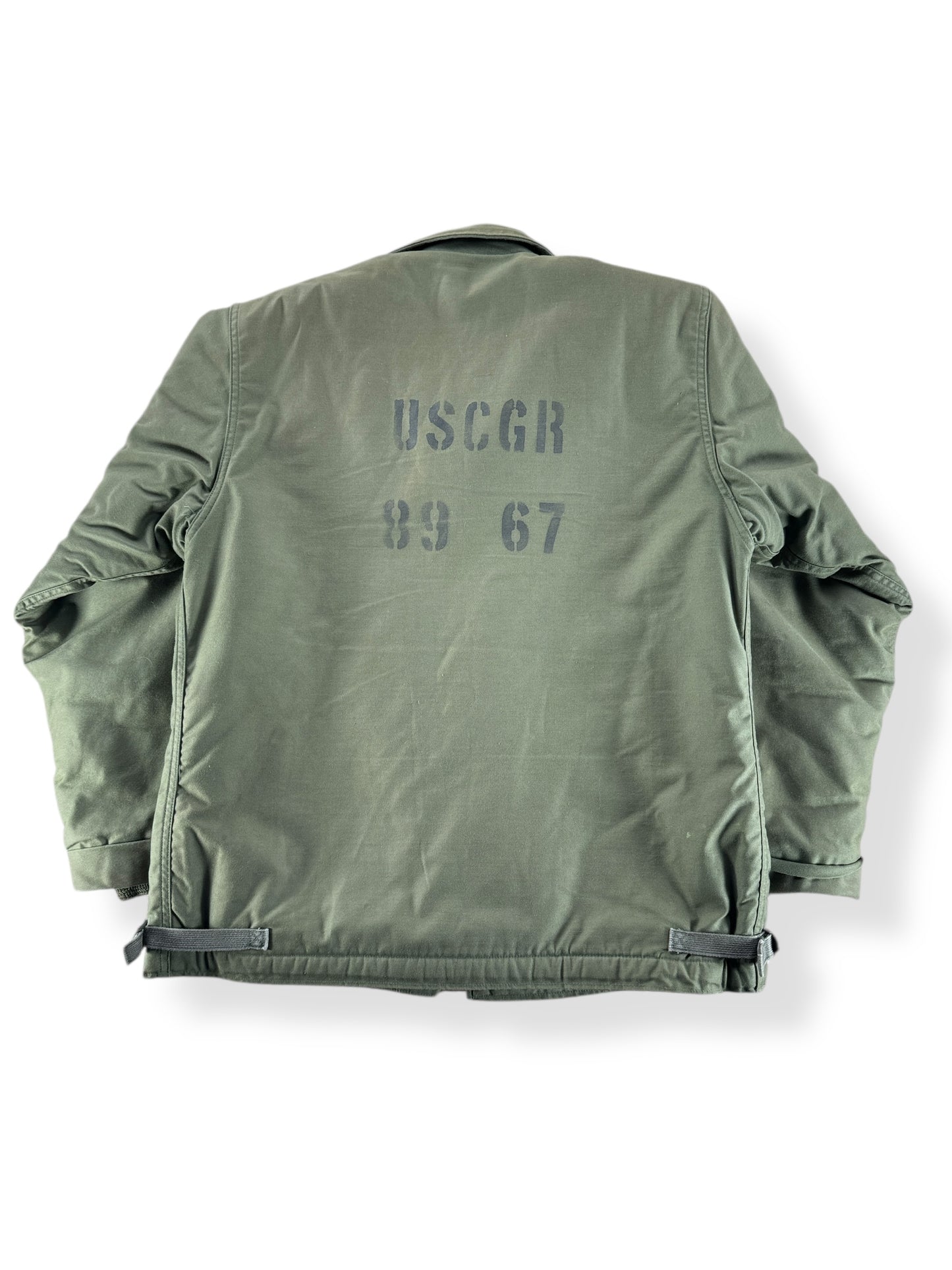Back of Vintage 80s Era Stenciled A1 Jacket SZ L