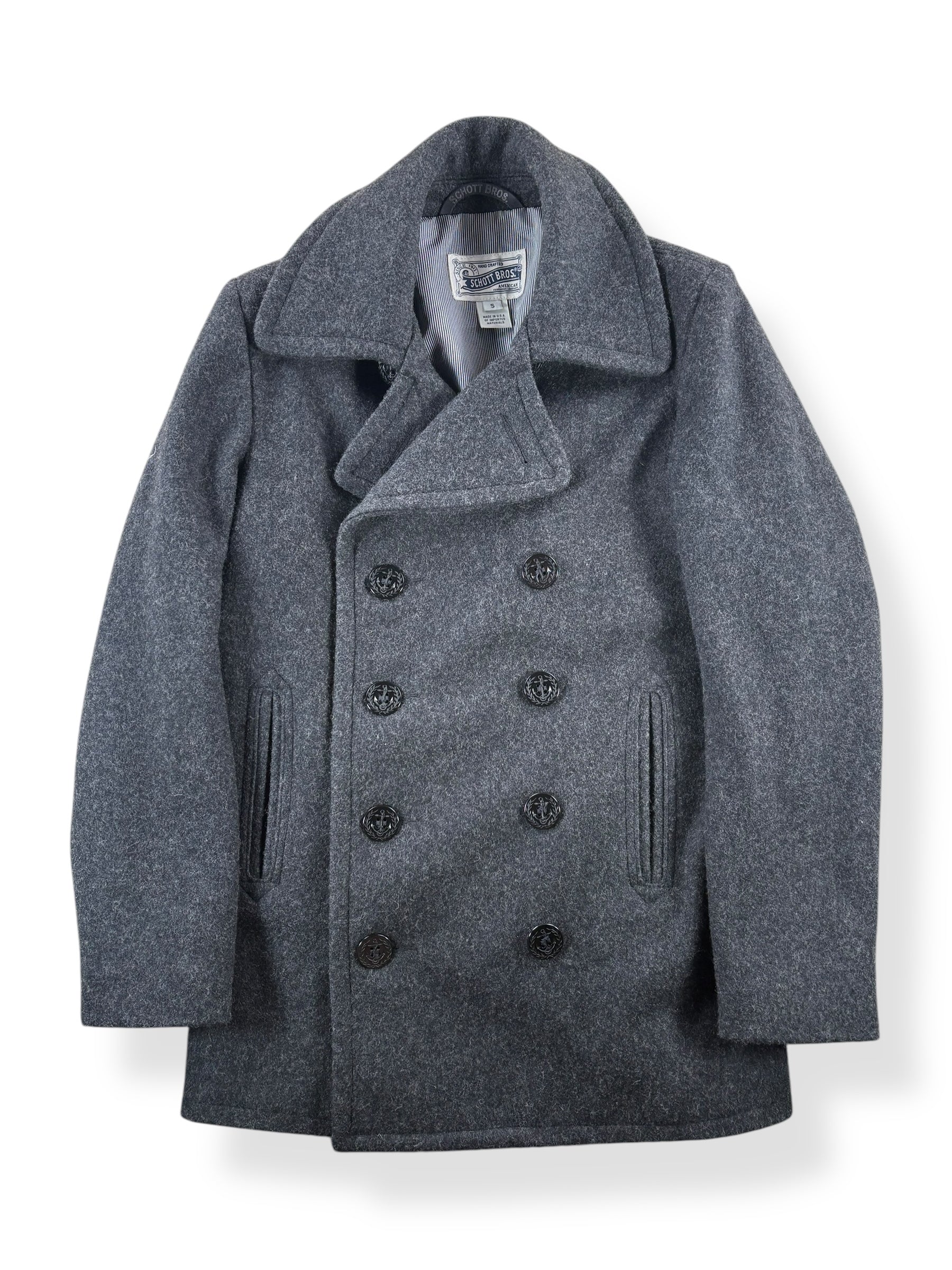 Front of Modern Schott Bros Pea Coat SZ S