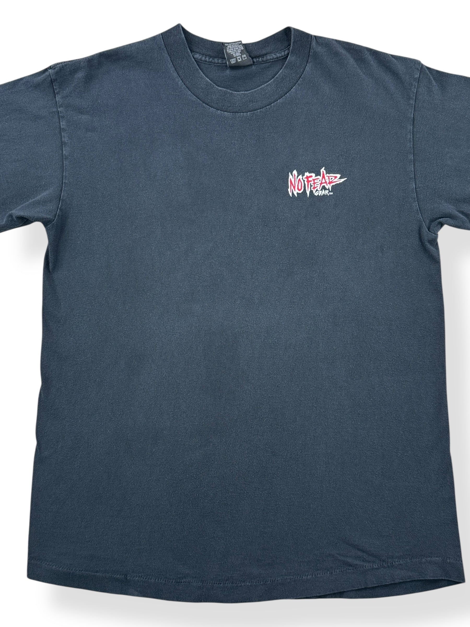 Front Close Up of Vintage No Fear Tee SZ L