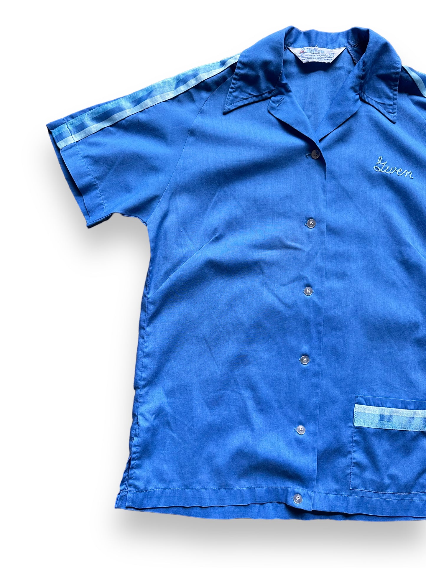 front right of Vintage Gwen Terry Tacoma Chainstitched Ladies Bowling Shirt SZ M | Vintage Bowling Shirt Seattle | Barn Owl Vintage Seattle