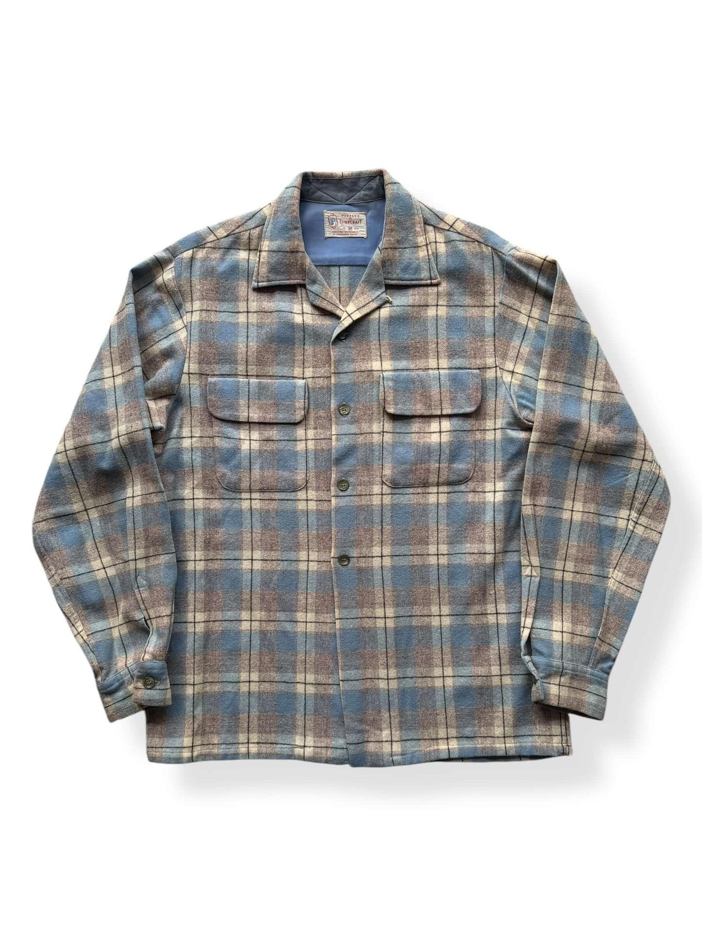 Front of Vintage Penney's Towncraft Flannel SZ M