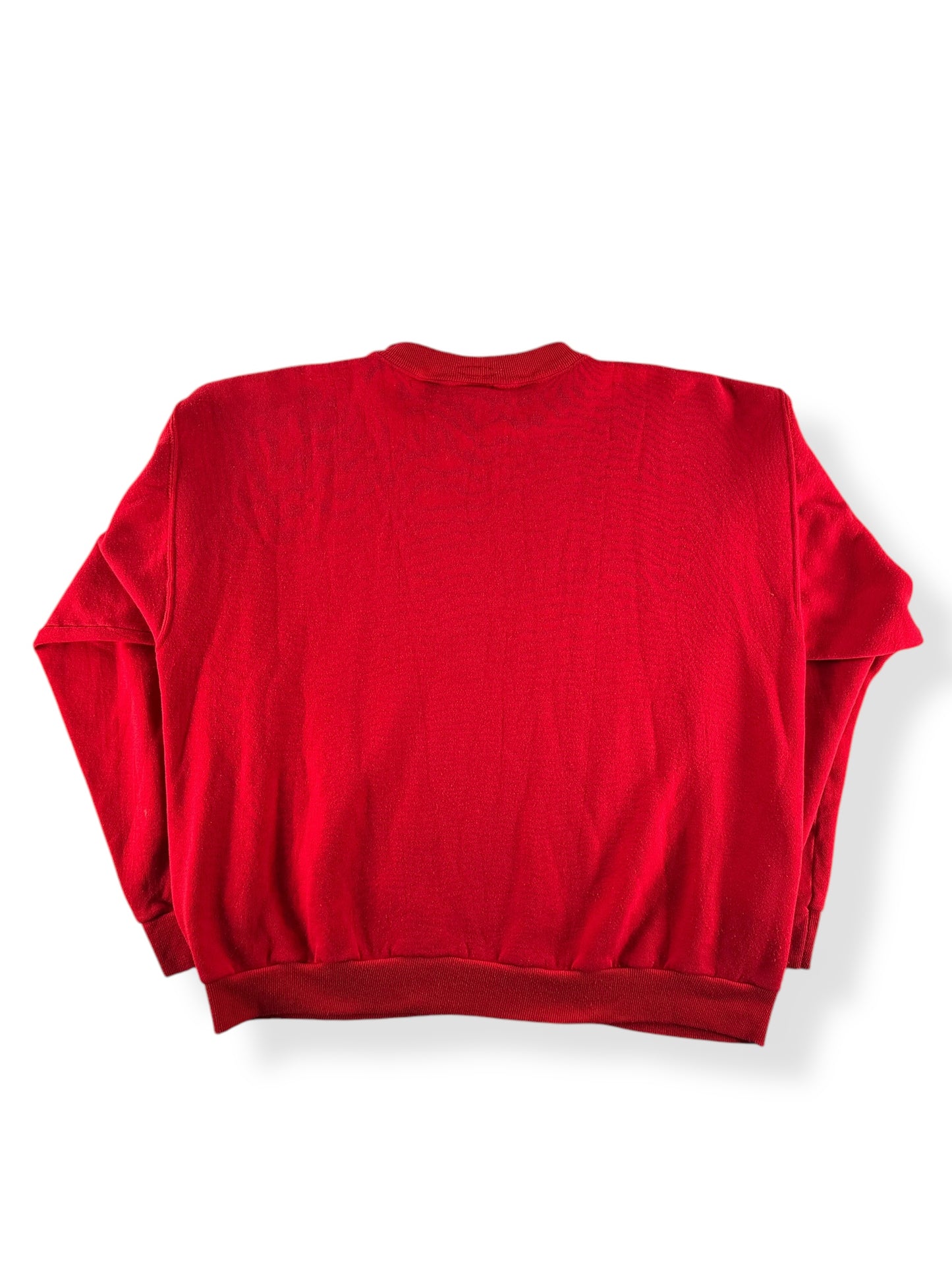 Back of Vintage Russell Athletic St Hilary's Red Crewneck SZ L
