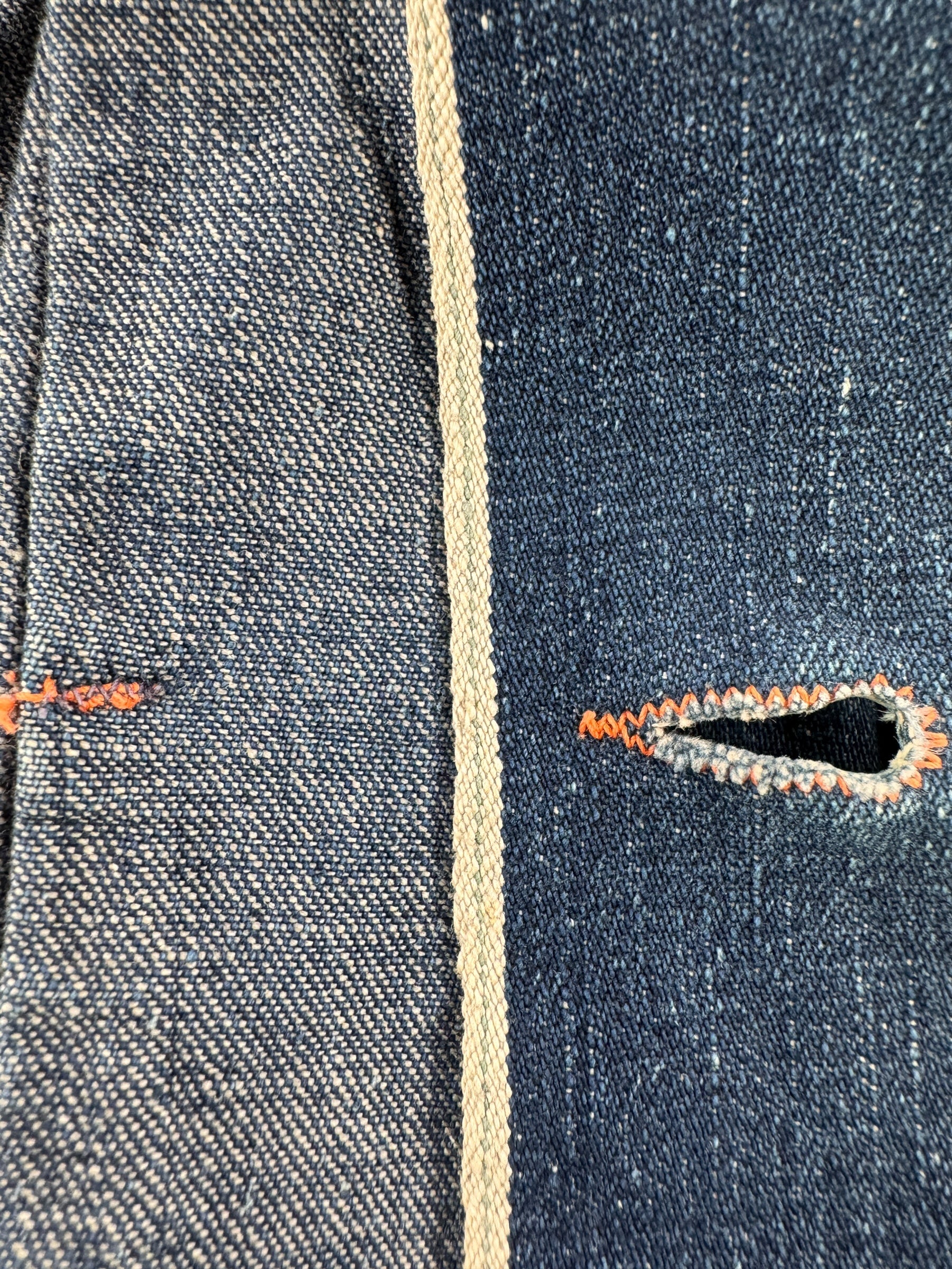 Selvedge on Vintage Tiny 40s/50s Era Selvedge Denim Jacket SZ XS