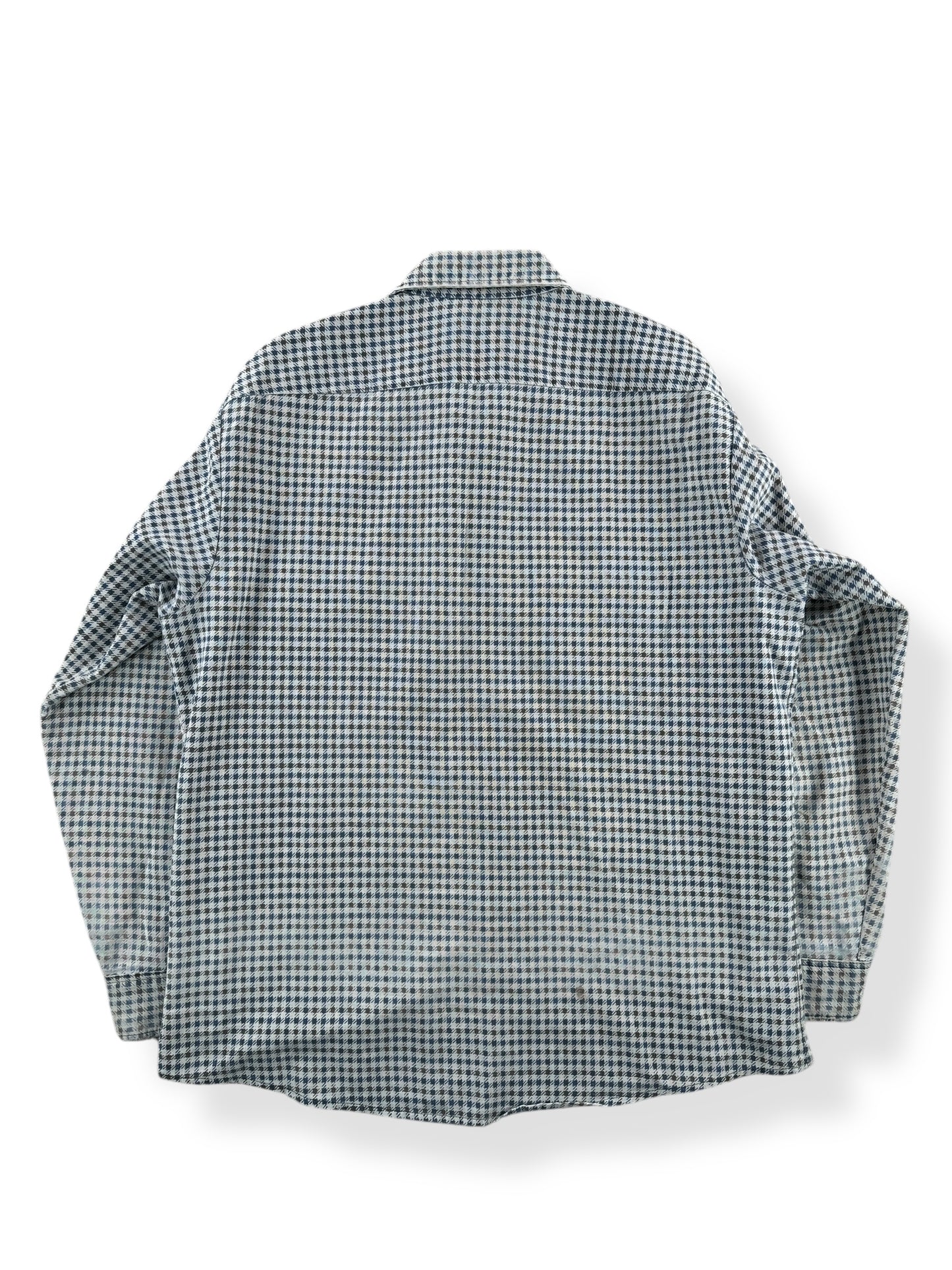 Back of Vintage Faded Houndstooth Flannel SZ XL