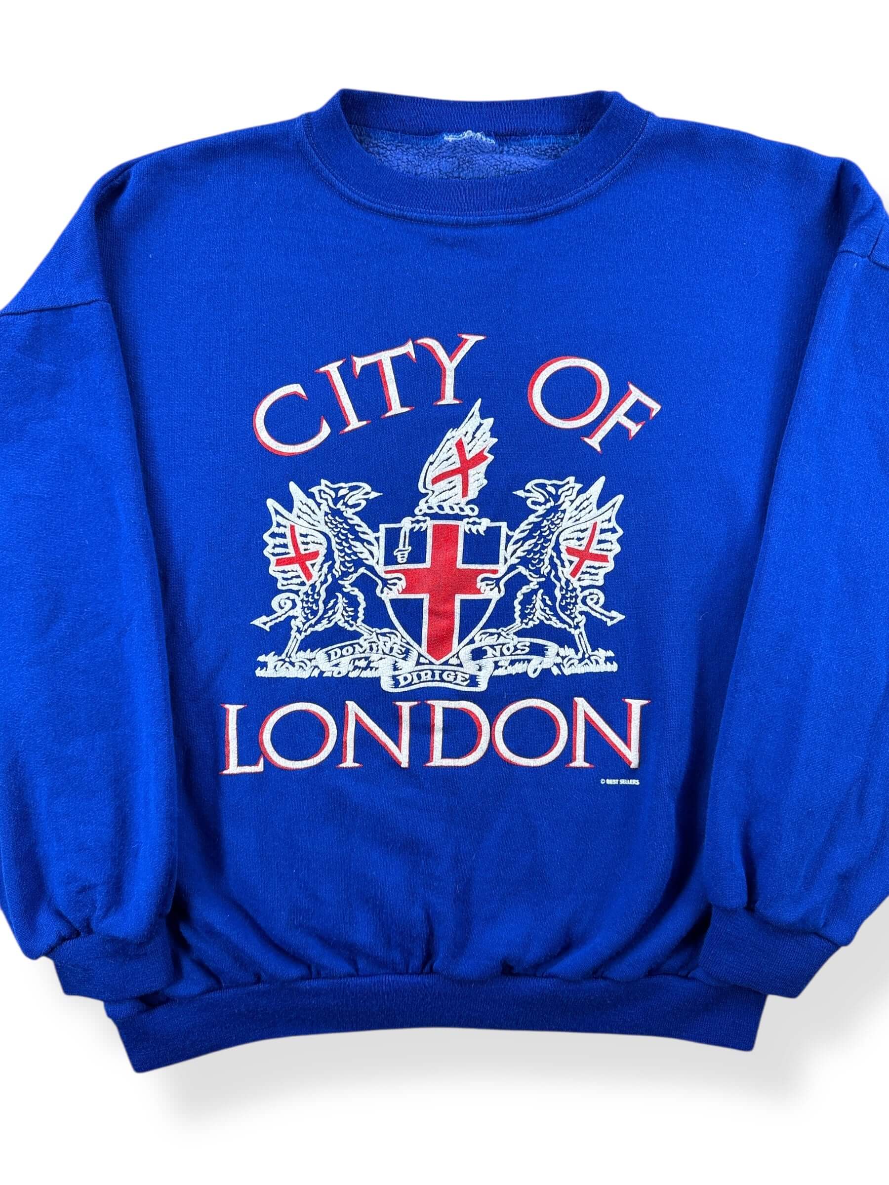 Front Close Up of Vintage City of London Crewneck SZ XL