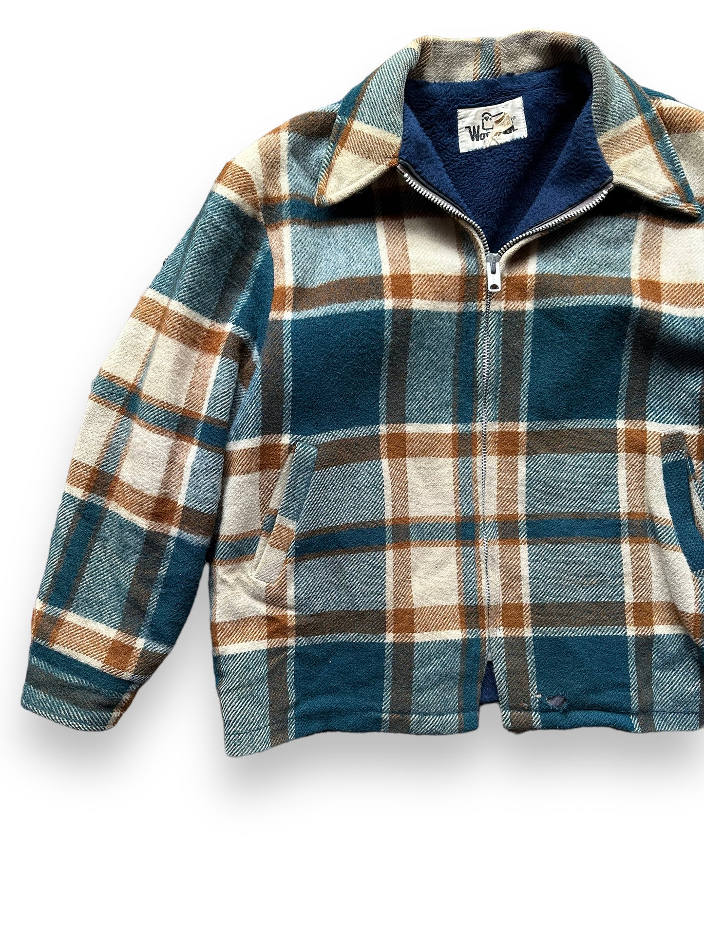 Front Right View of Vintage Lined Woolrich Wool Jacket SZ XL | Vintage Woolrich Jacket Seattle | Seattle Vintage Clothing