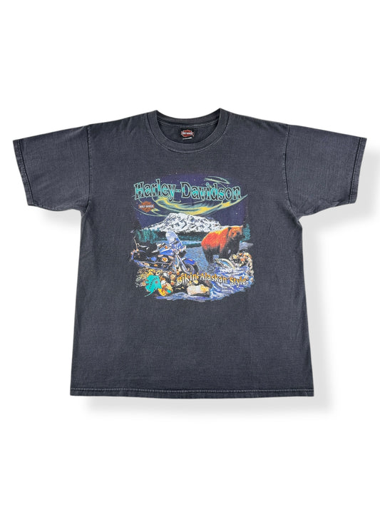 Front of Vintage Fairbanks Alaska Harley Tee SZ XL