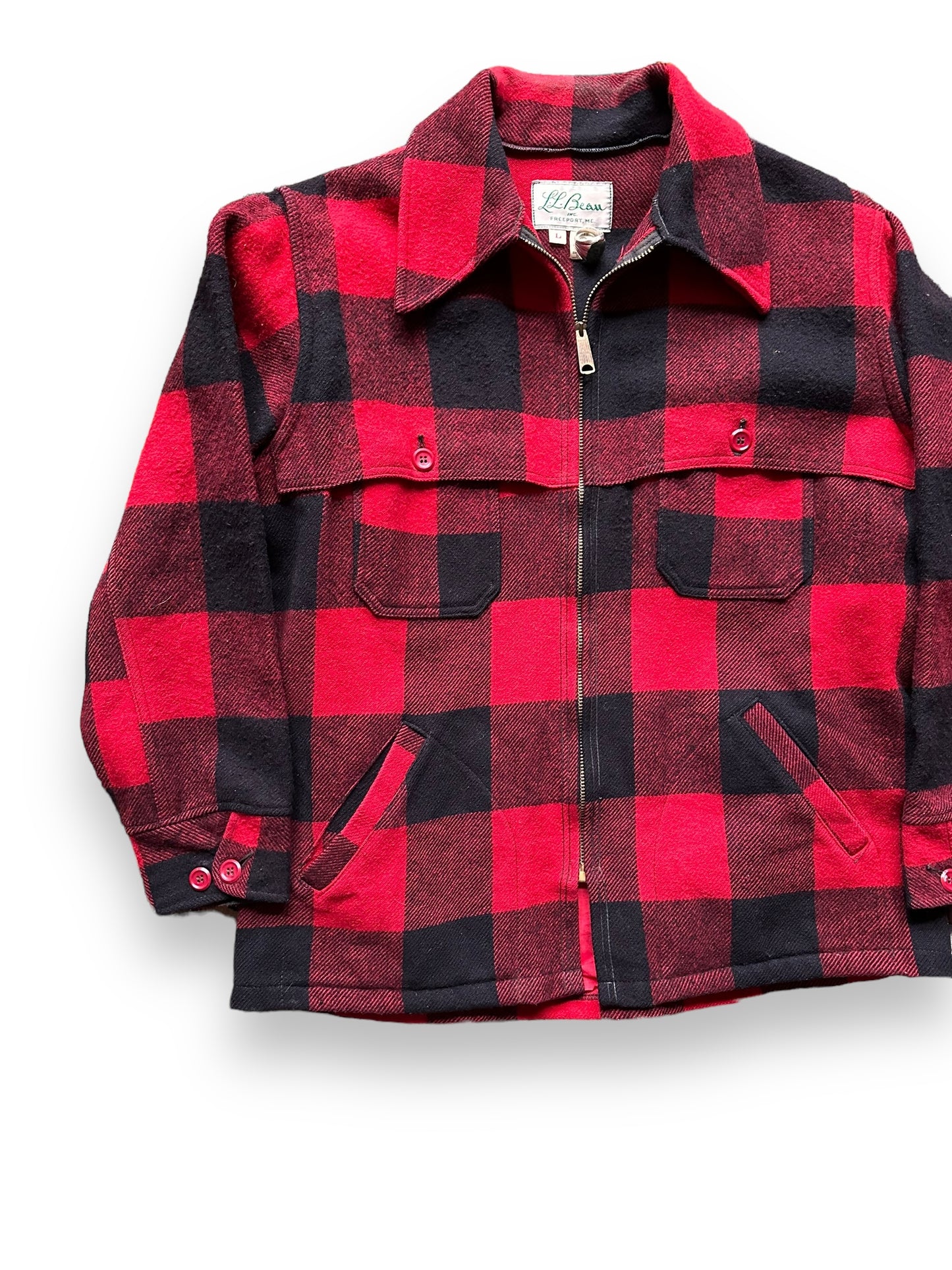 Front Right View of Vintage L.L. Bean Wool Jacket SZ L | Vintage Wool Jacket Seattle | Seattle Vintage Clothing