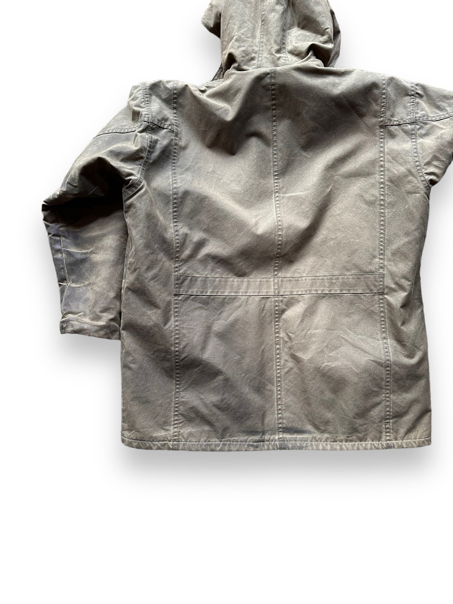 Rear Left View of Filson Foothills Parka SZ L |  Filson Tin Cloth Jackets Seattle | Barn Owl Vintage Clothing Seattle