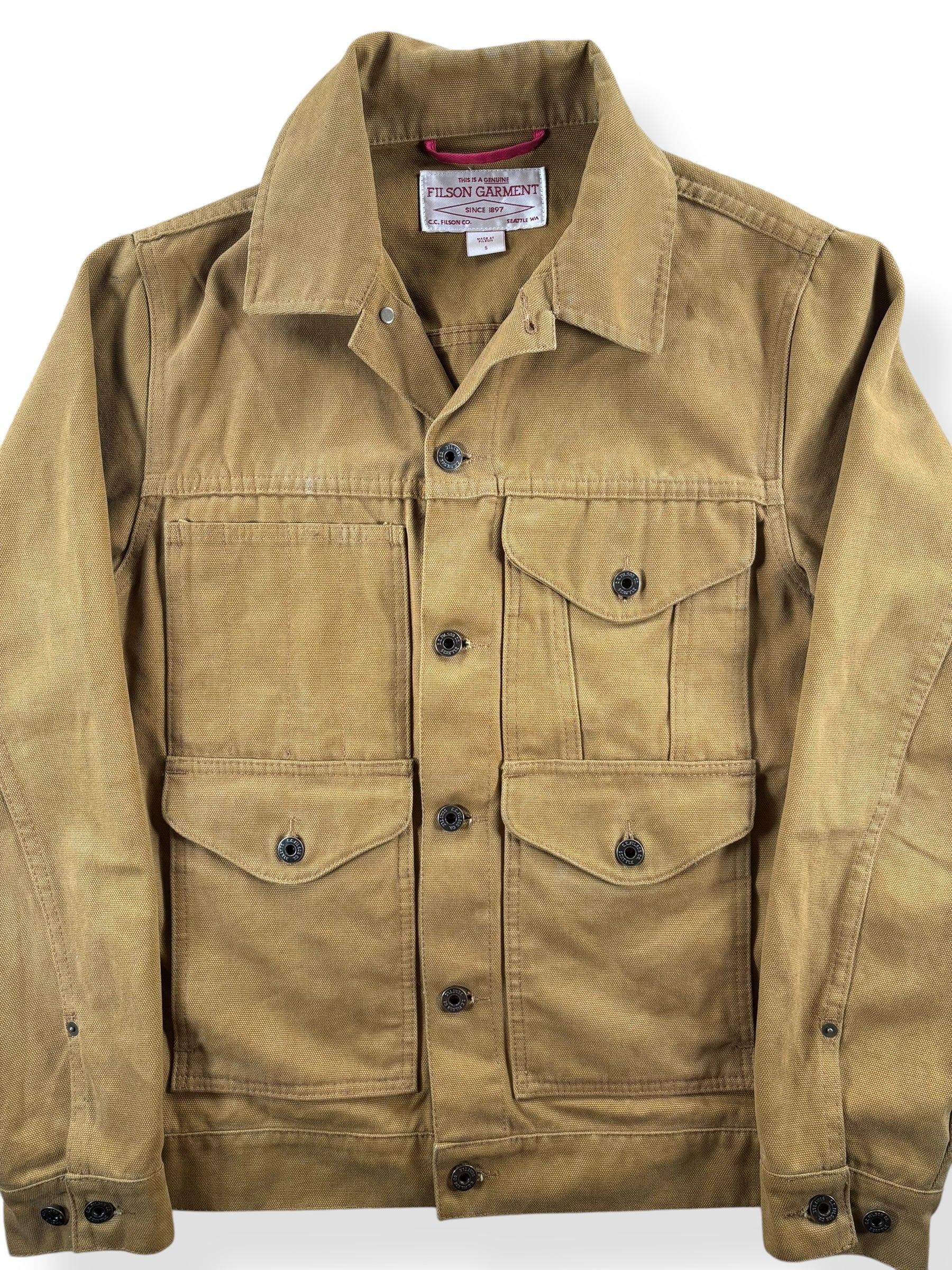 Front Close Up of Modern Filson Short Lined Cruiser Jacket SZ S