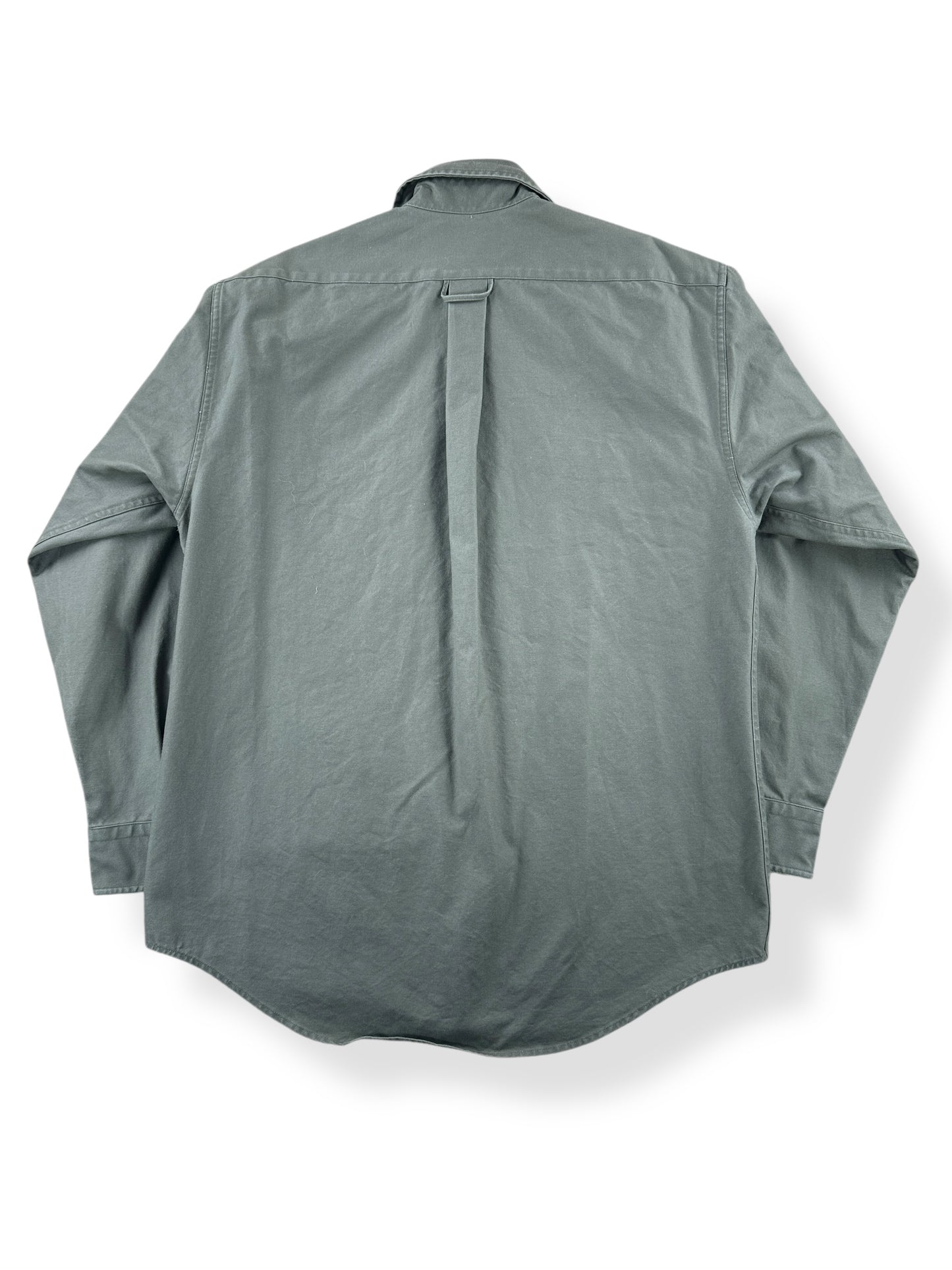 Back of Olive Green Filson Guide Shirt SZ M