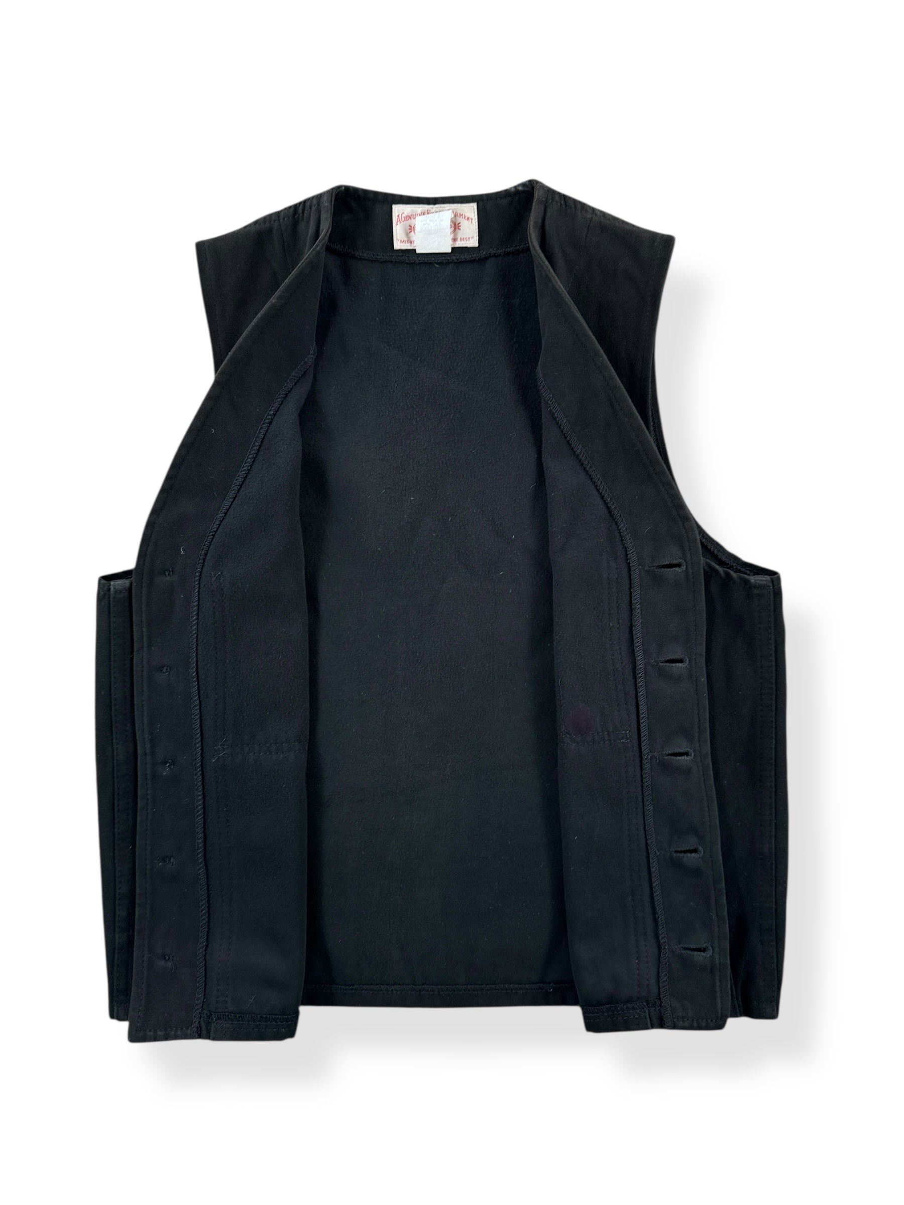 Inside of Vintage Black Filson Moleskin Vest SZ 38