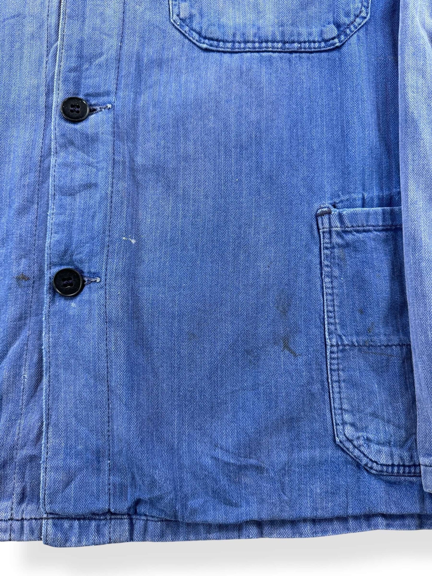Stains on Vintage Sunfaded HBT French Chore Coat SZ L