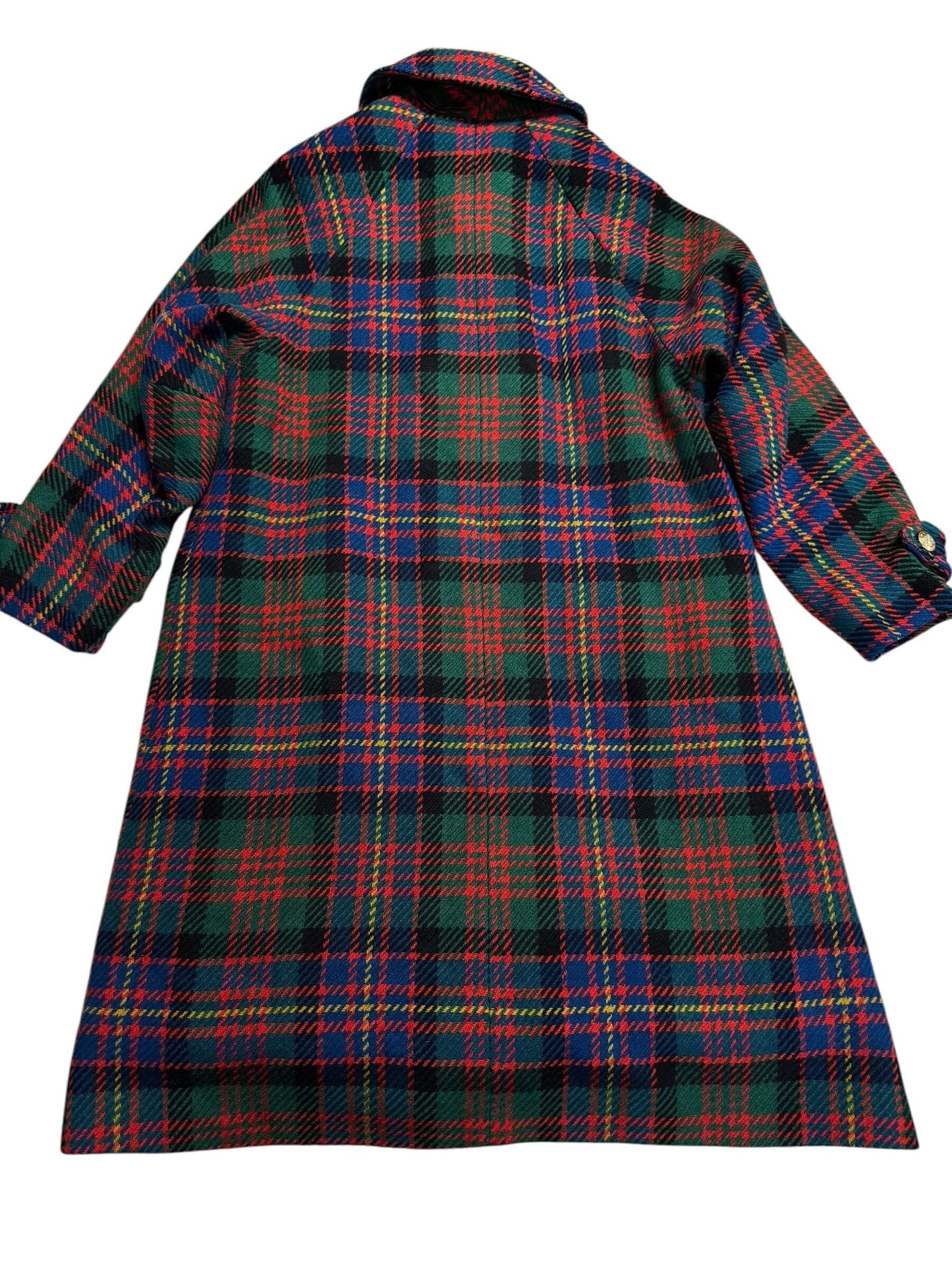 BAck view of 1960s Plaid Coat L