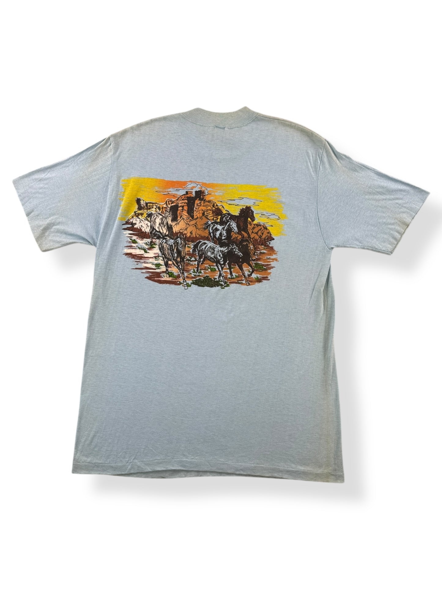 Back of Vintage Horse AOP Pocket Tee SZ L