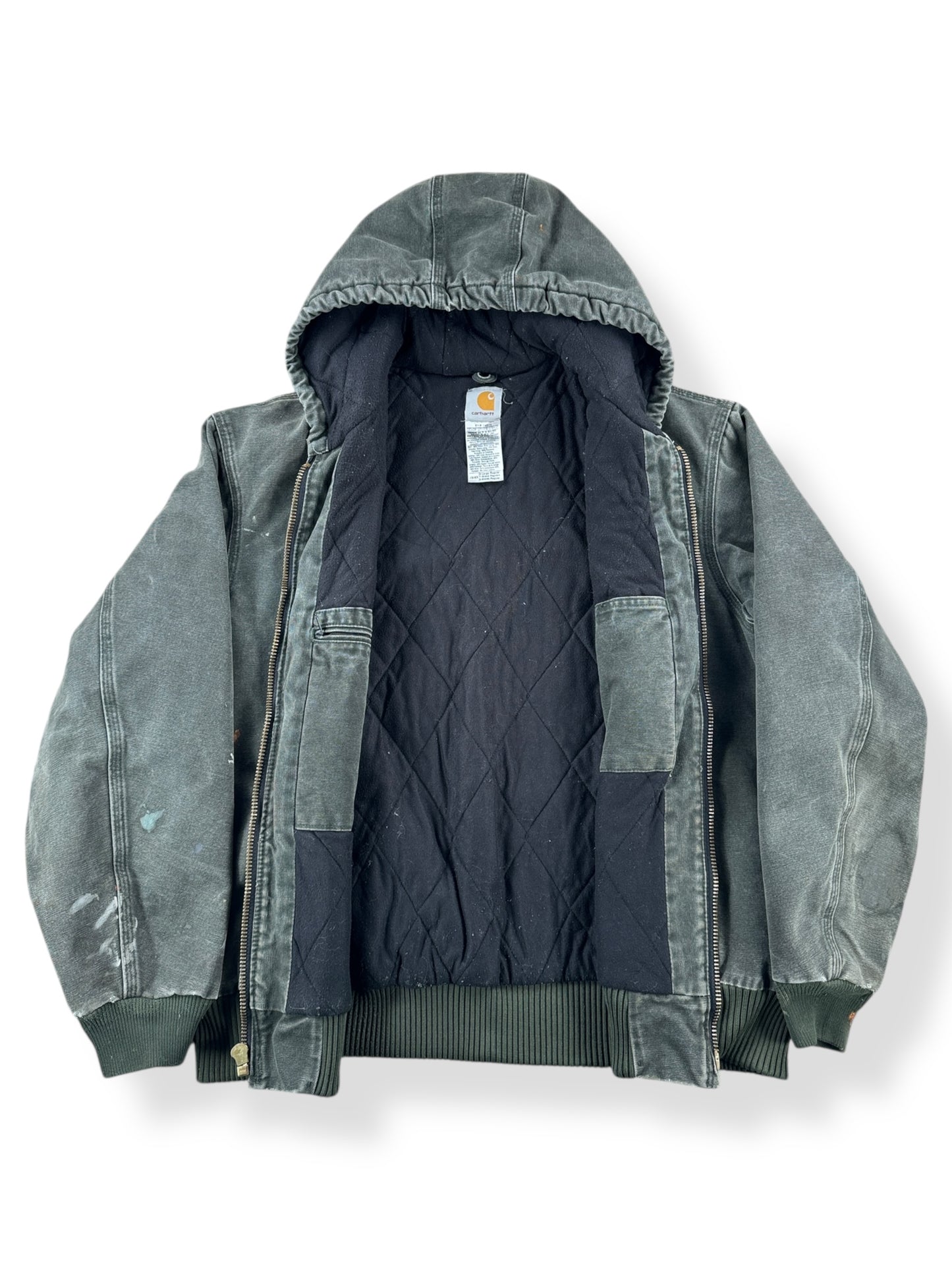 Inside of Carhartt Moss Green Thrasher Jacket SZ XL