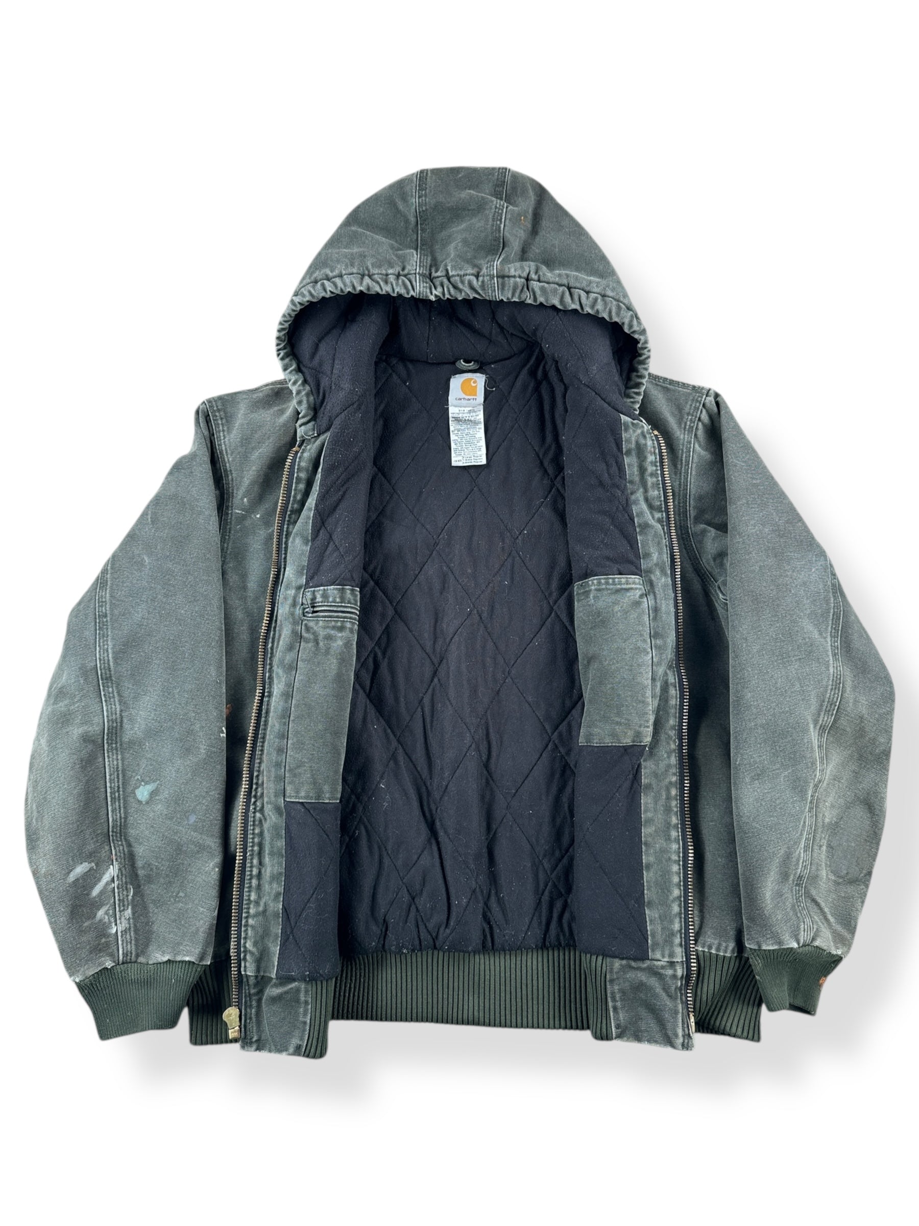 Inside of Carhartt Moss Green Thrasher Jacket SZ XL