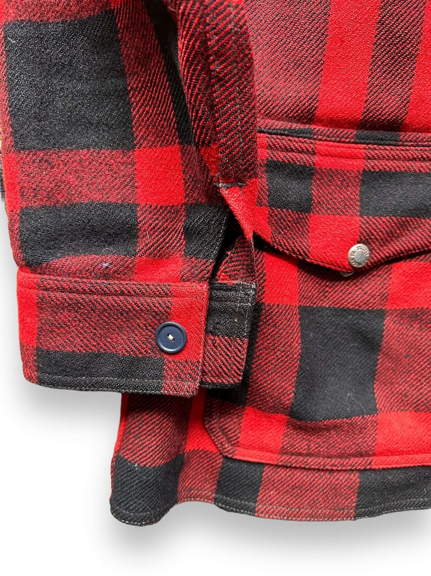 Lower Right Cuff View of Vintage Filson Union Made Mackinaw Cruiser SZ 42 | Vintage Filson Workwear