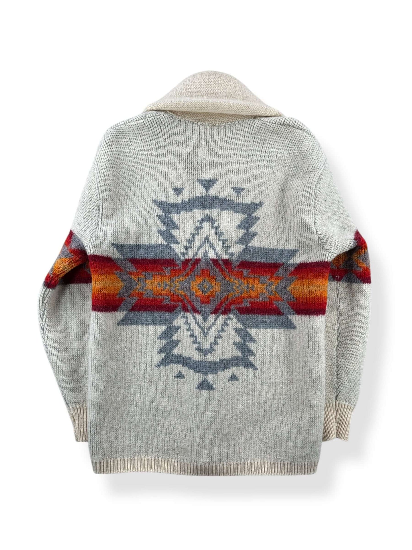 Back of Vintage Pendleton Shawl Collar Wool Sweater SZ S