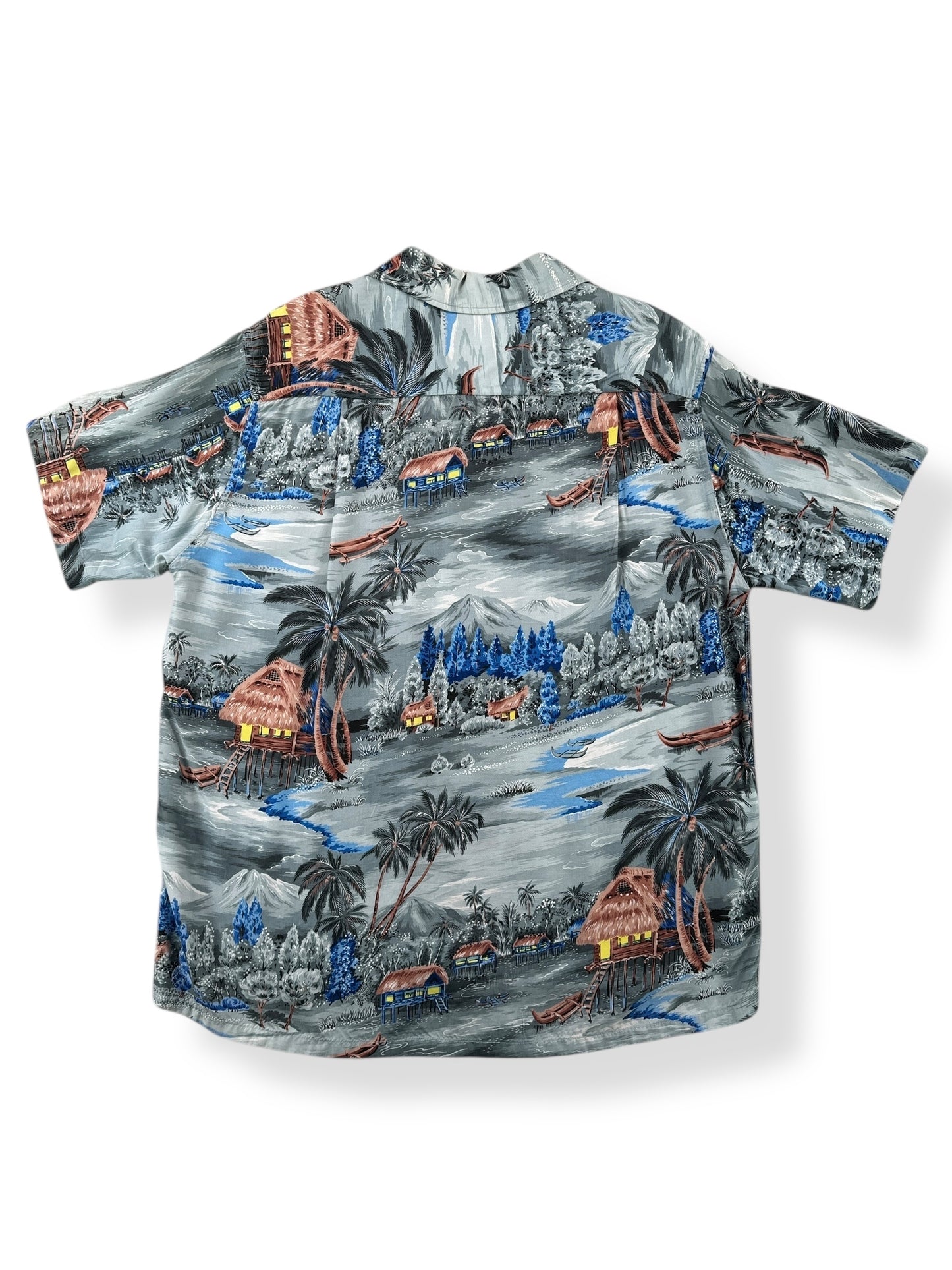 Back of Vintage Penney's Rayon Aloha Shirt SZ M