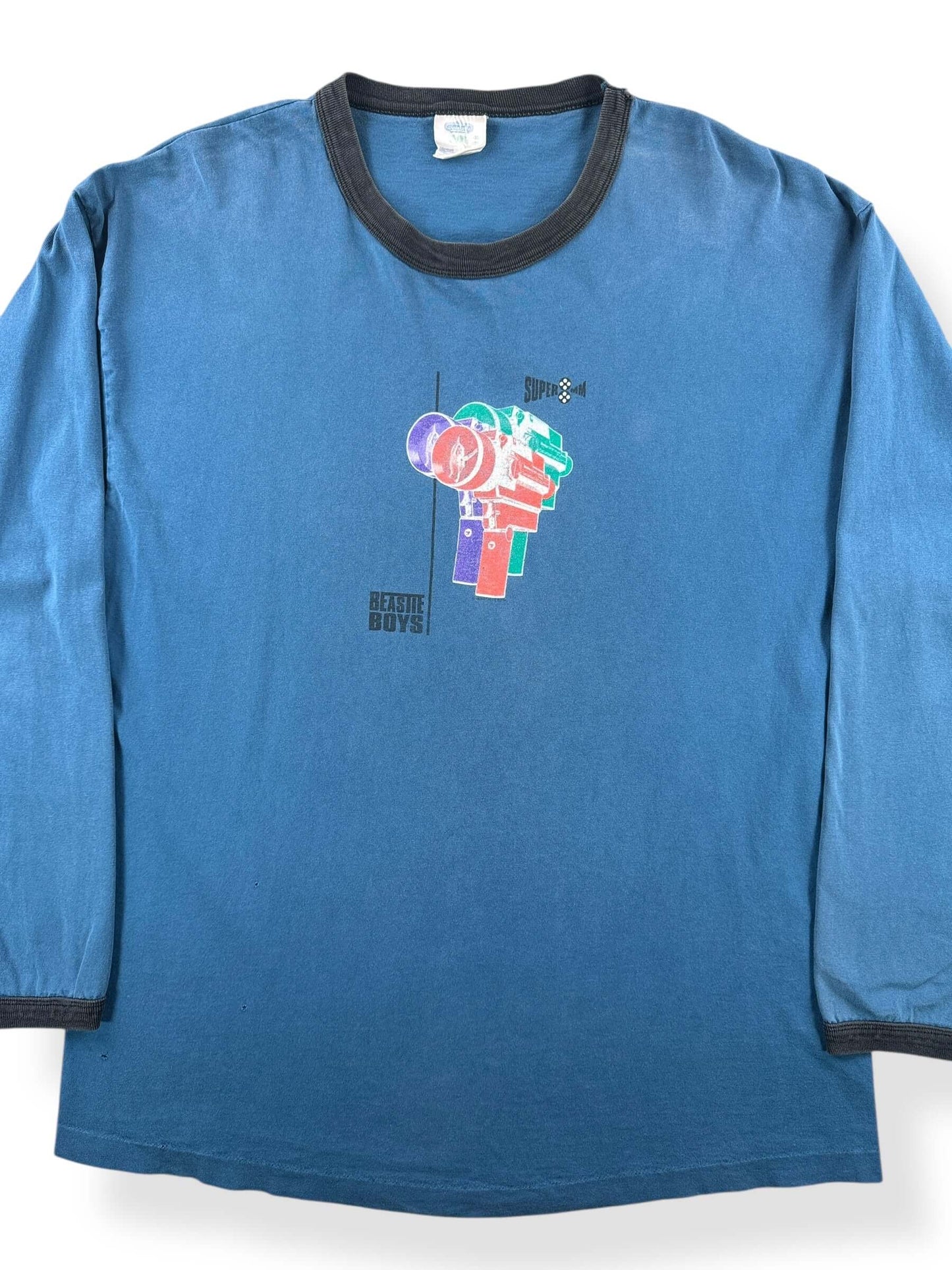 Front Close Up of Vintage Beastie Boys Super 8 Winterland Long Sleeve Tee SZ XL