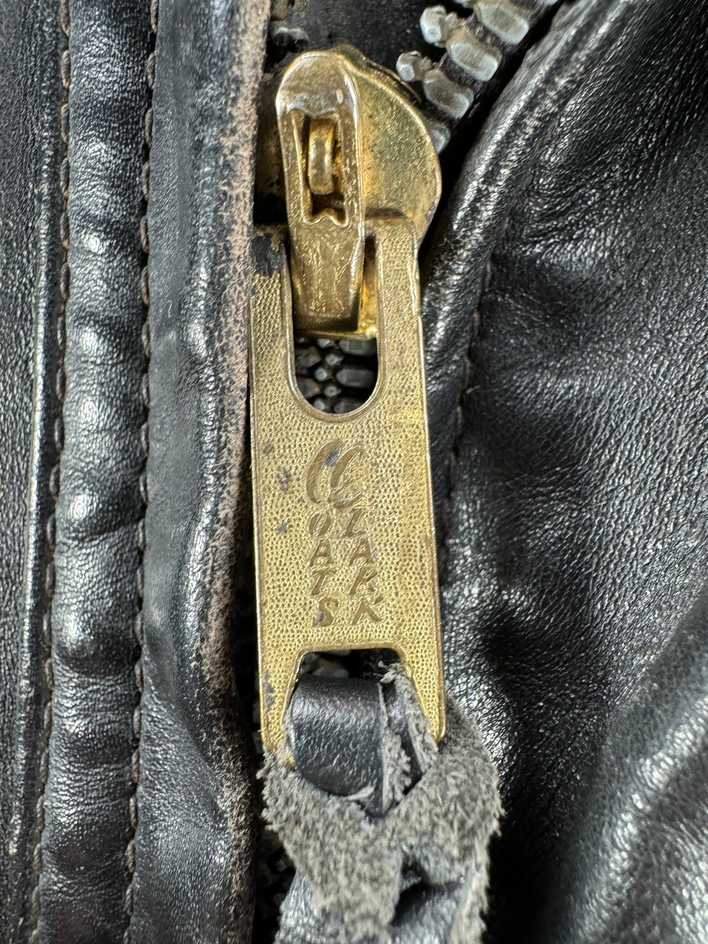 Zipper on Vintage Langlitz Columbia Leather Jacket SZ S