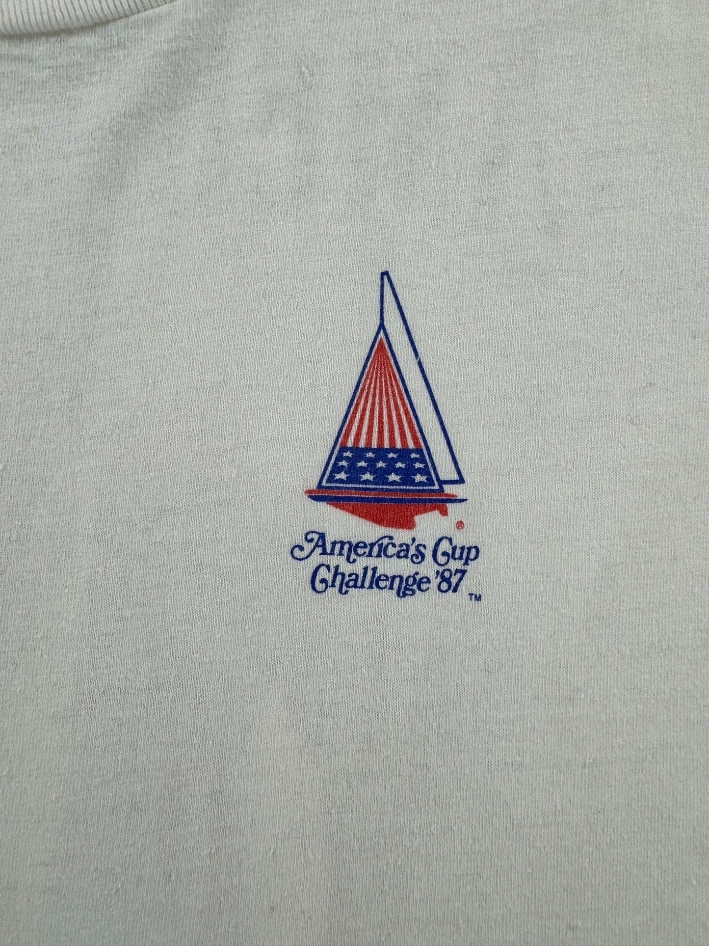 Front Graphic of Vintage '87 Americas Cup Longsleeve Tee SZ S