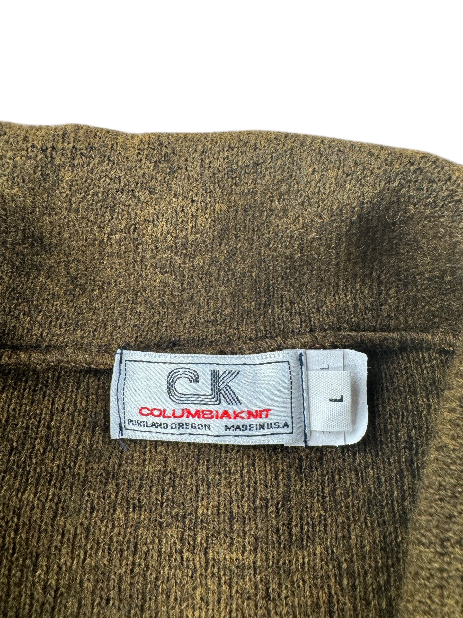 Tag on Vintage Columbia Knit Wool Pullover SZ L