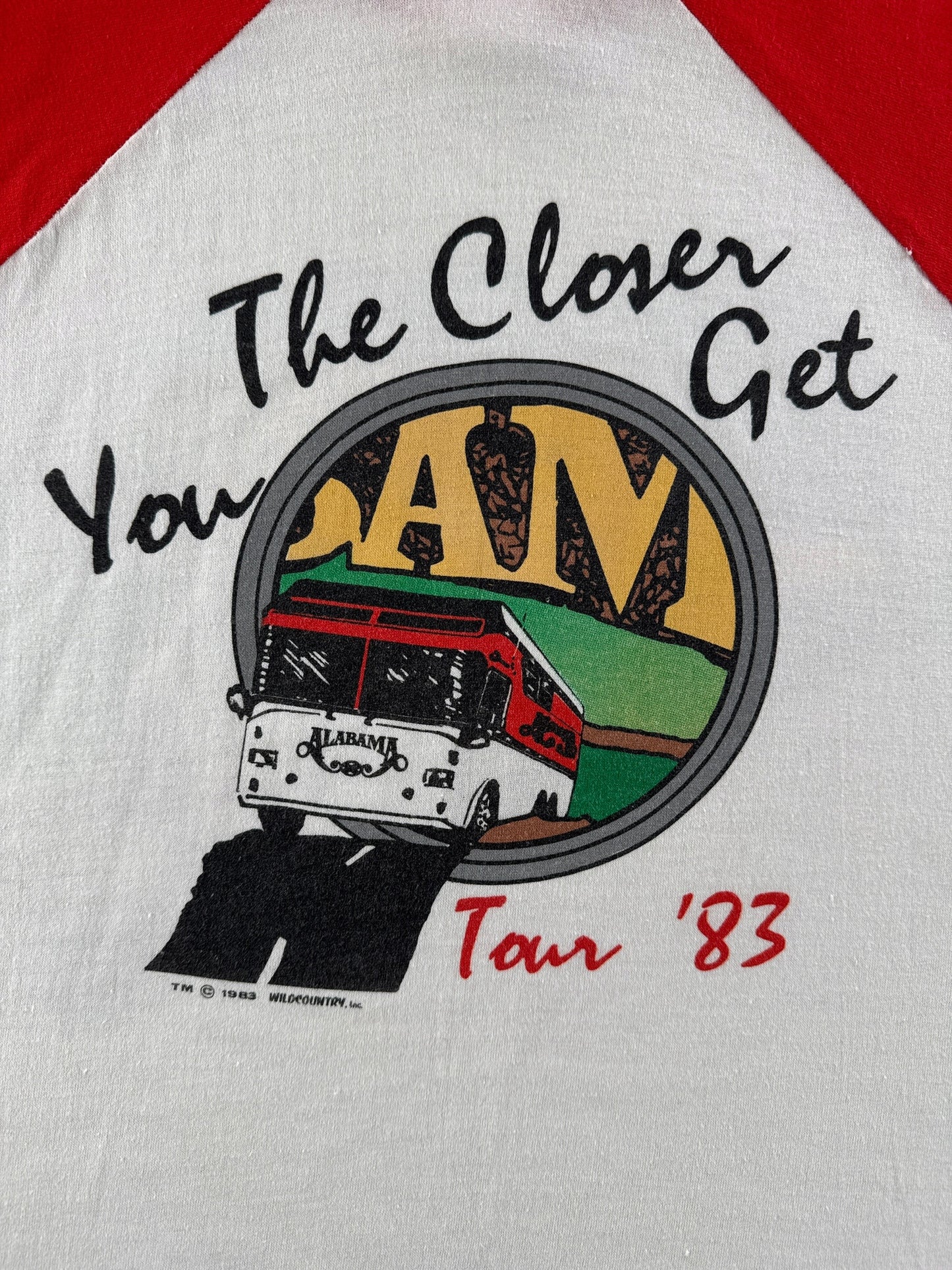 Back Graphic on Vintage '83 Alabama Raglan Tee SZ L