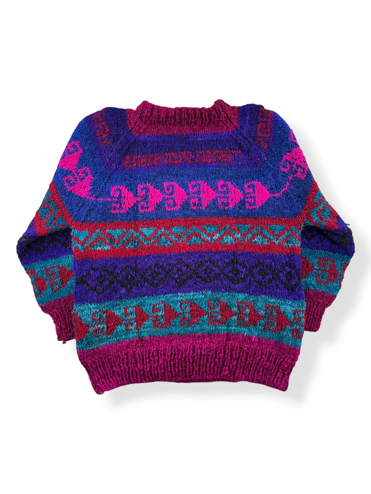 Back of Vintage Bolivian Wool Sweater SZ L