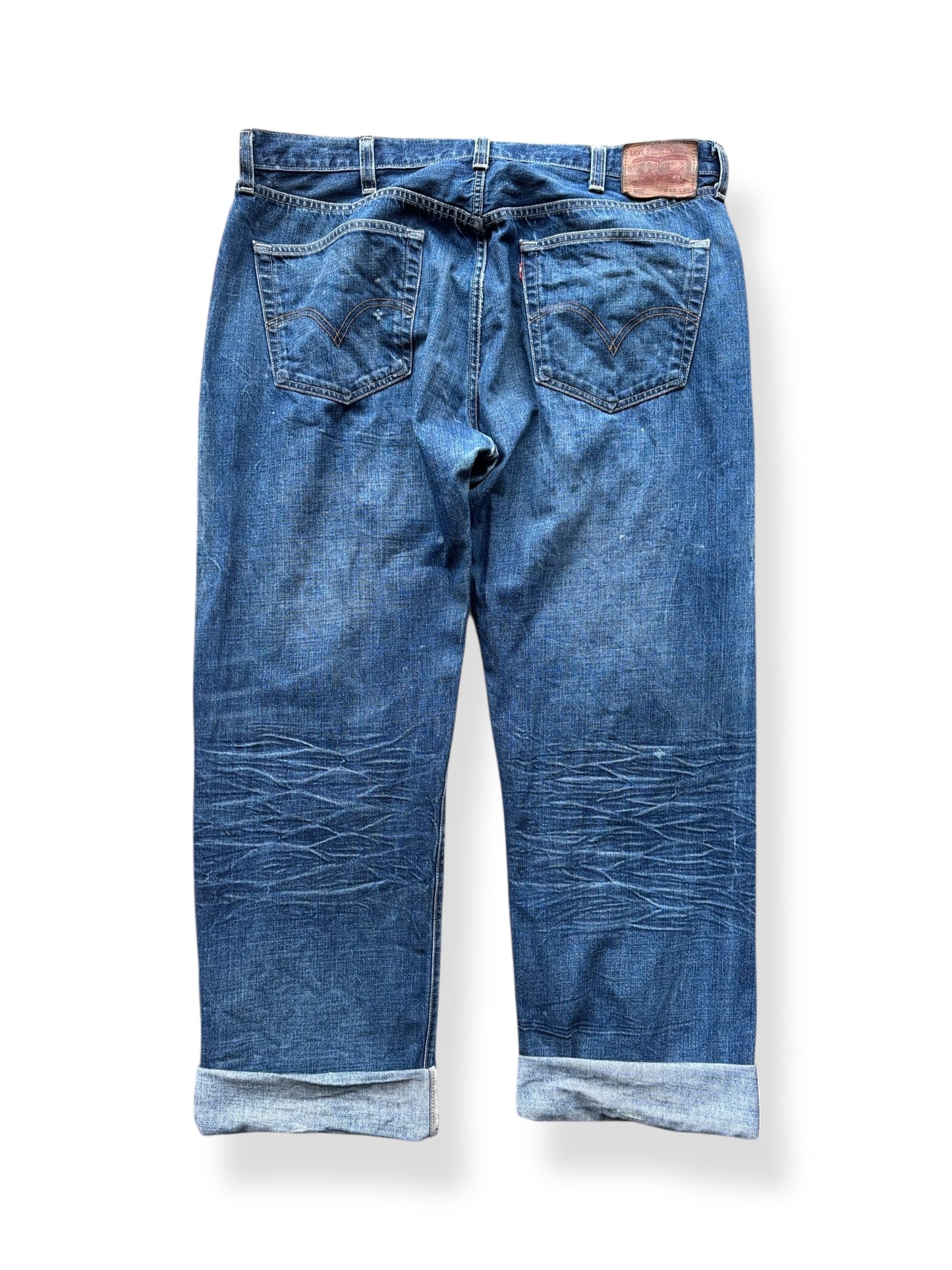 Back of Modern Levi's Redlines with Incredible Hige W40
