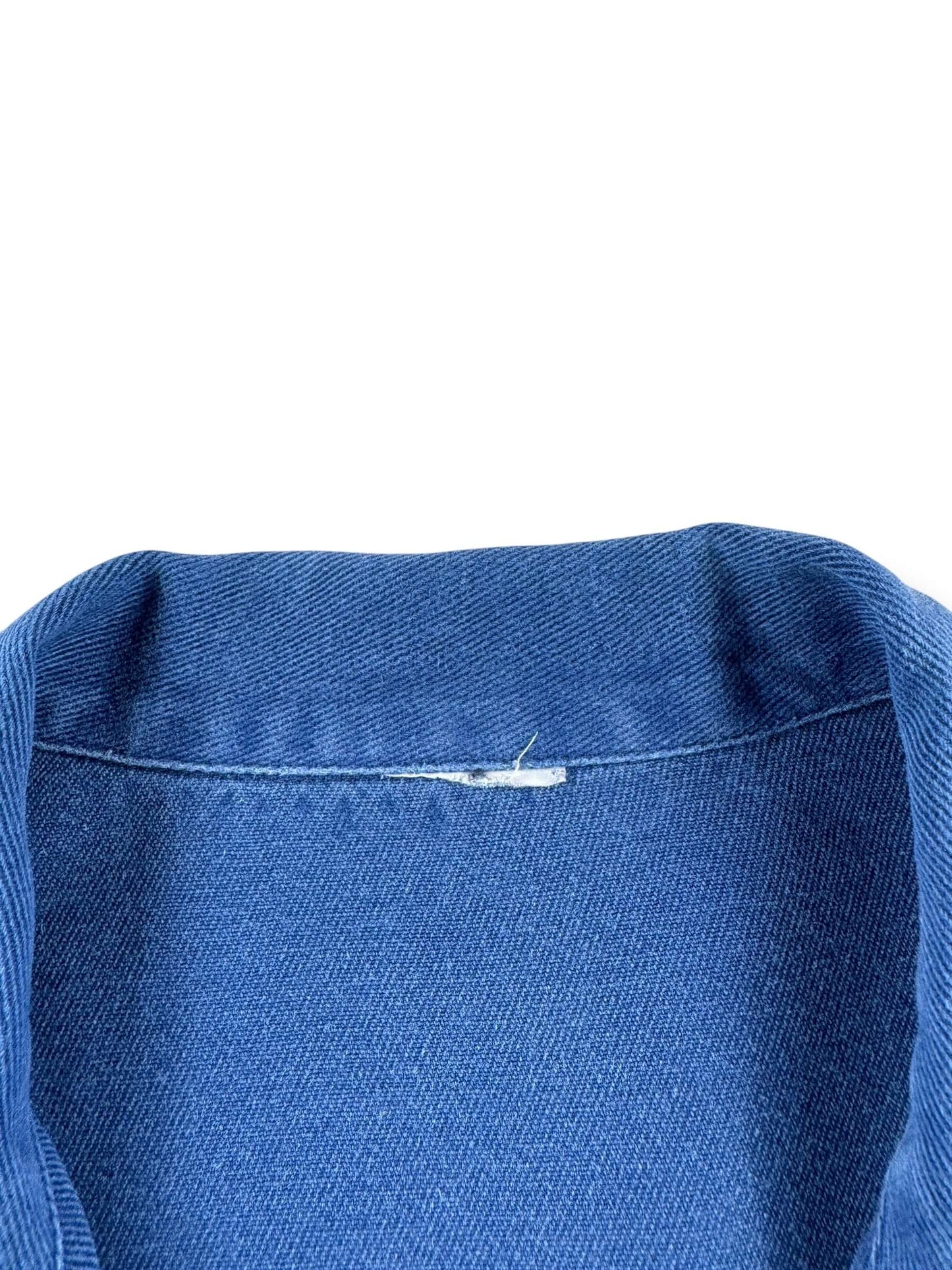 Tag on Vintage Repaired French Chore Coat SZ XL