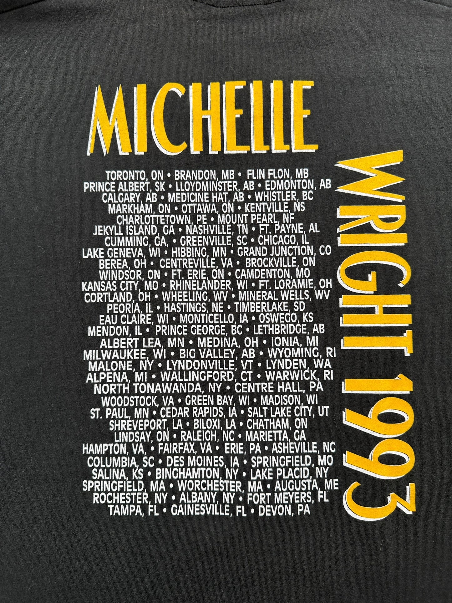 Back Graphic of Vintage Michelle Wright '93 Tour Tee SZ XL