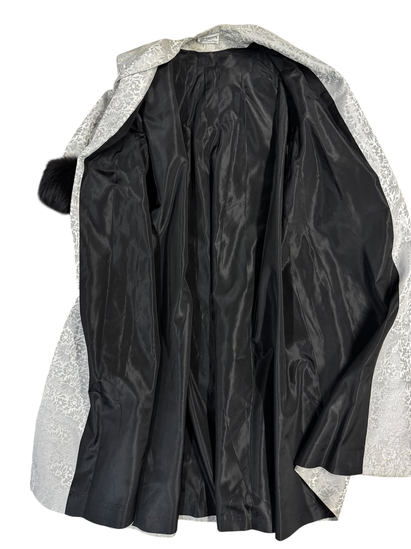 Coat interior 1950s Lilli Diamond Silver Cocktail Dress and Coat L