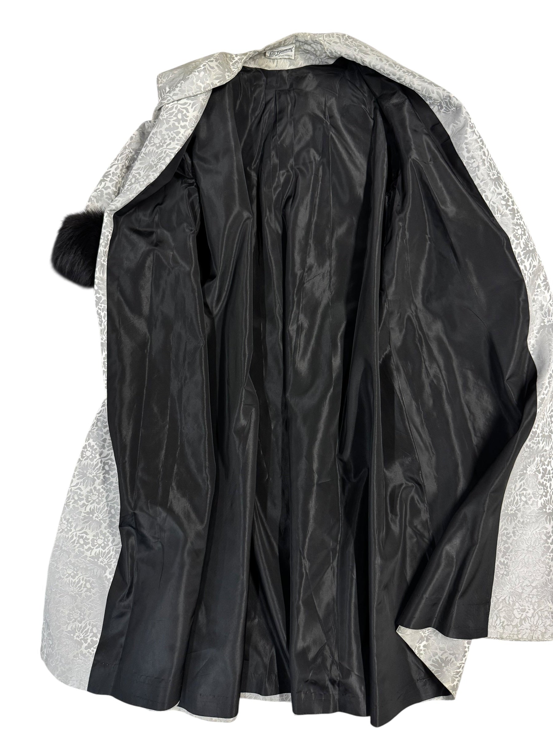 Coat interior 1950s Lilli Diamond Silver Cocktail Dress and Coat L