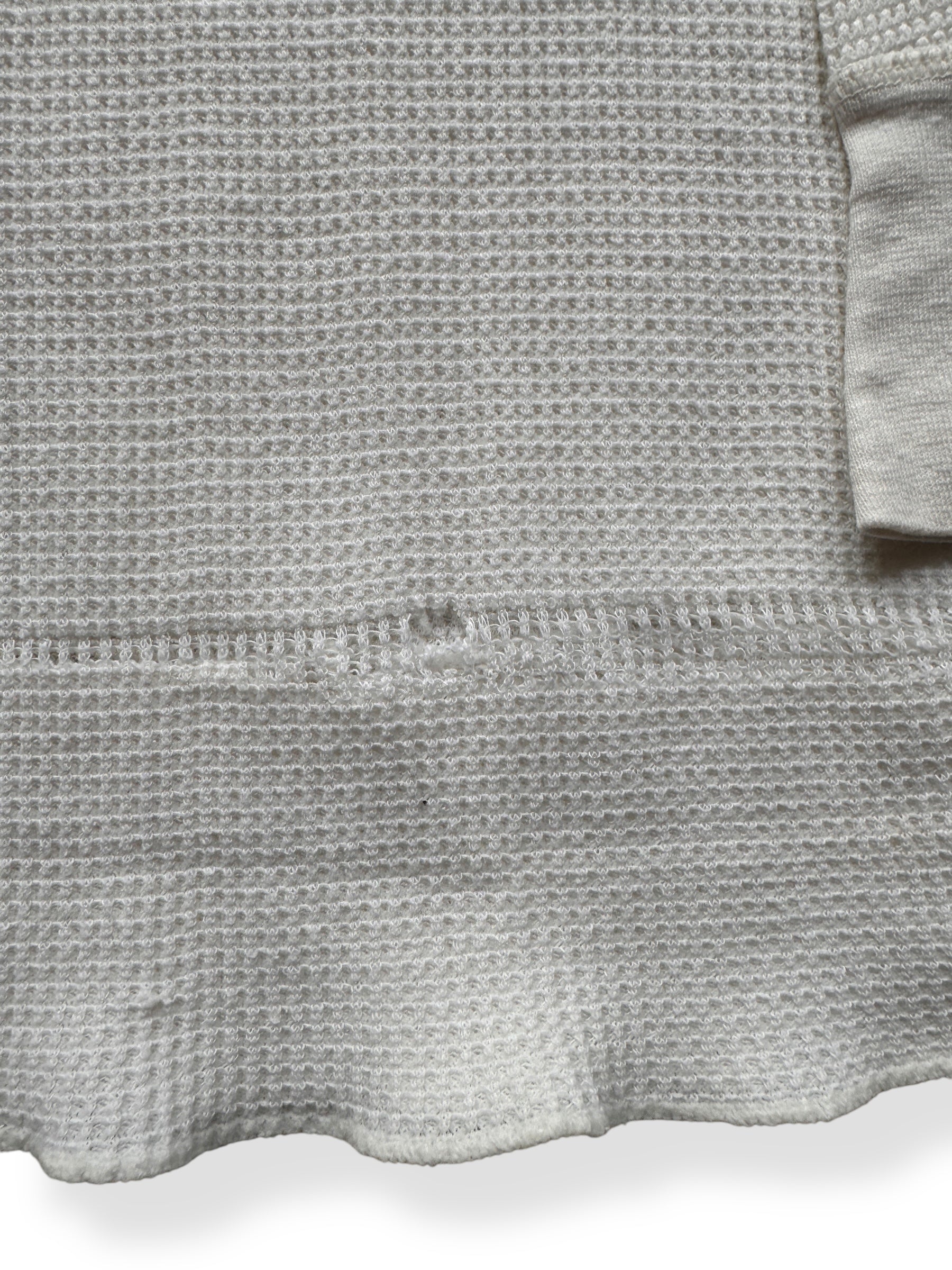 Hole on Front of Vintage Favorites Cotton/Poly Blend Waffle Shirt SZ L