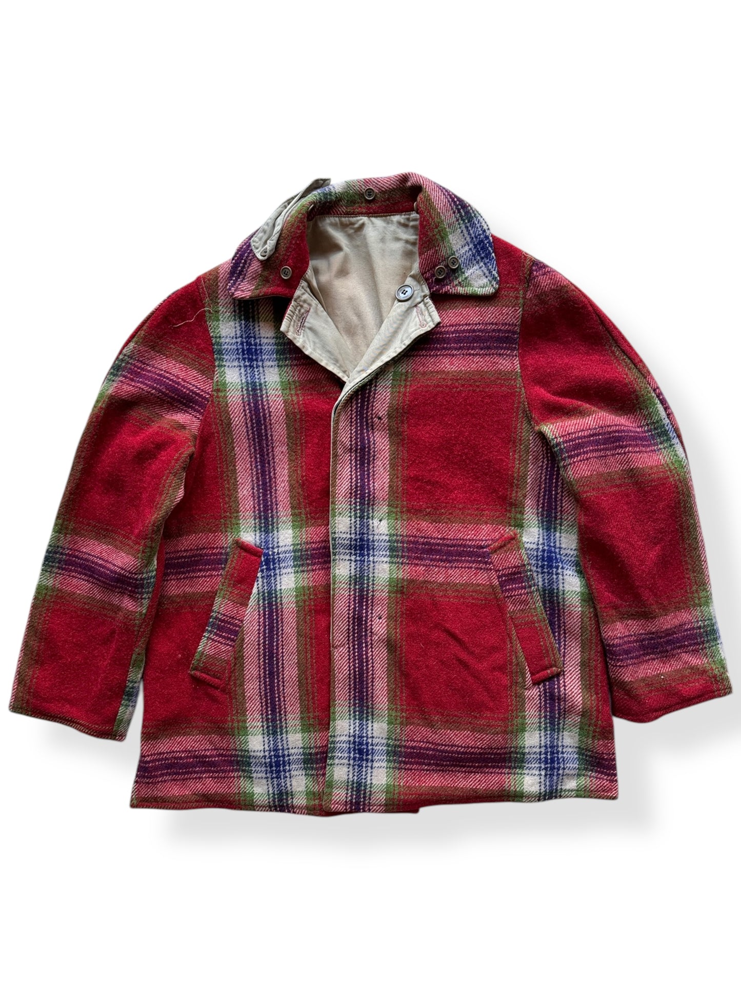 Reversed Front of Vintage Reversible Wool/Canvas Jacket SZ L