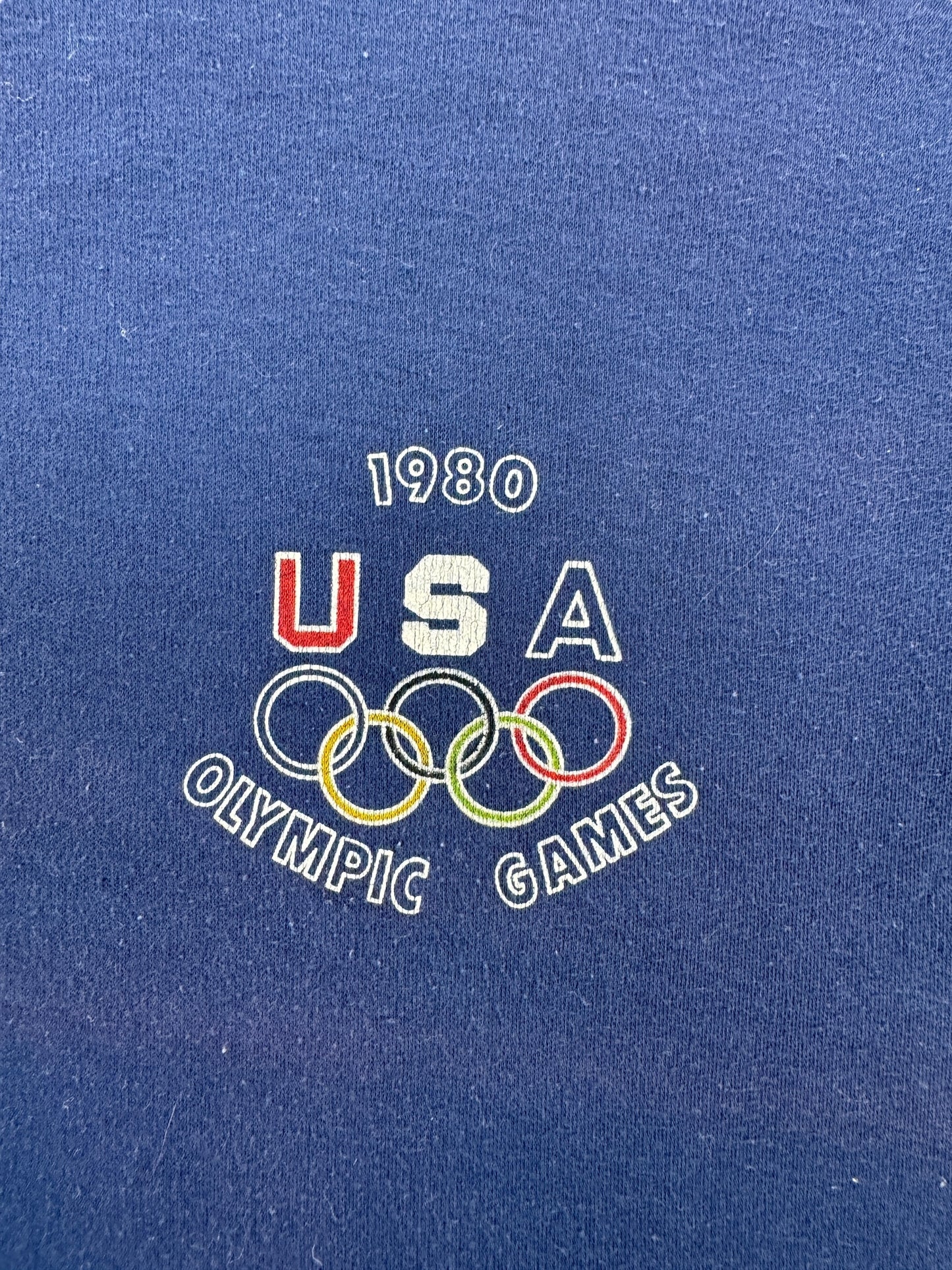 Front Graphic of Vintage 1980 US Olympics Levi's Tee SZ S