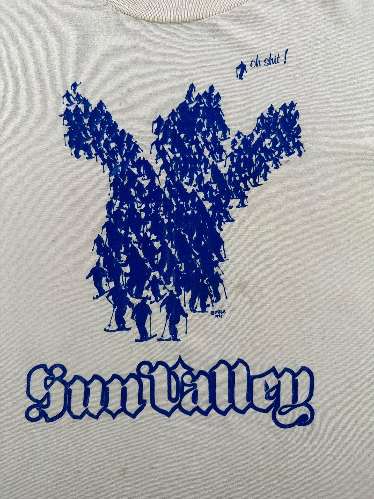 Graphic on Vintage Sun Valley Oh Shit! Tee SZ L