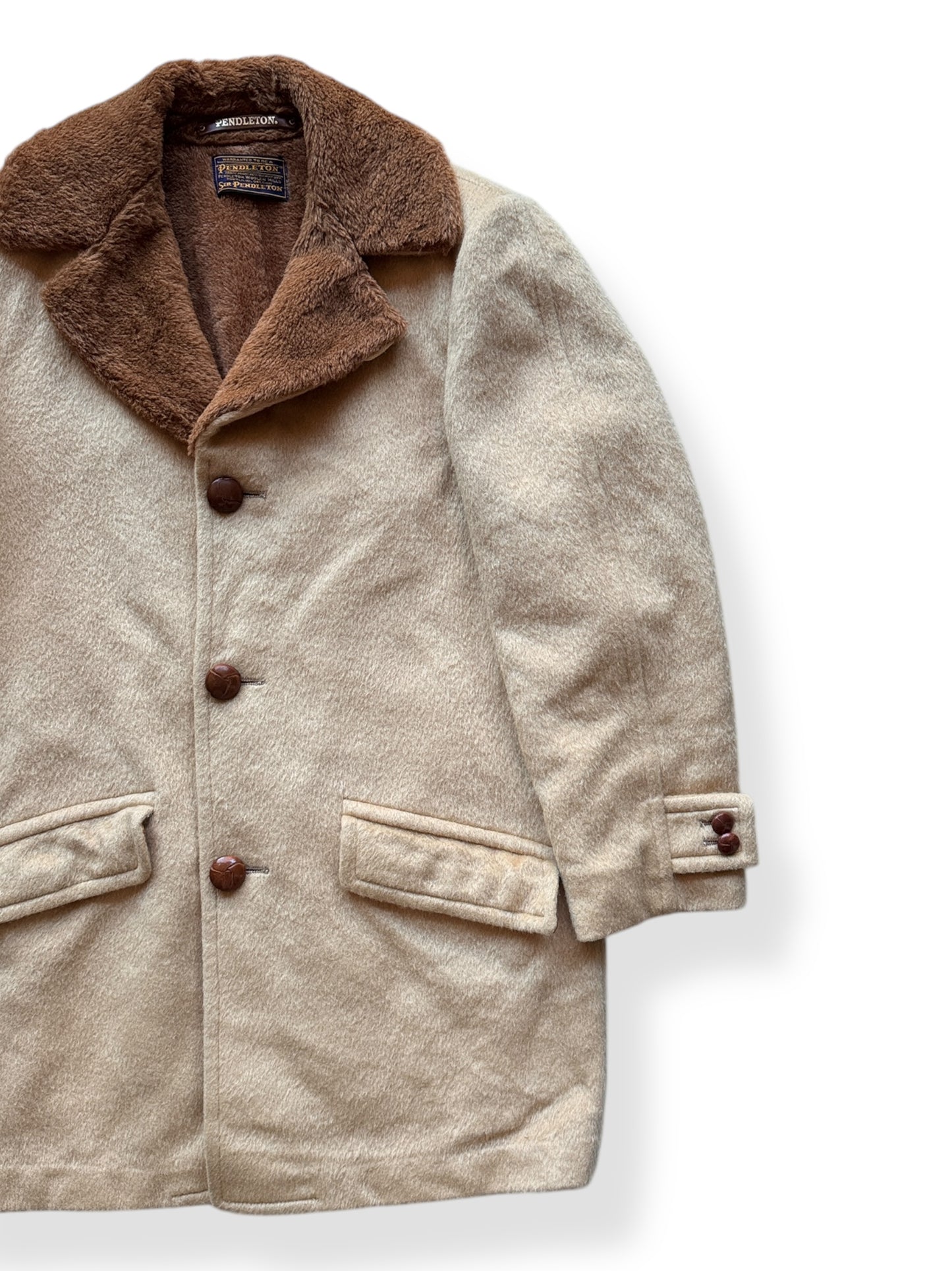 Front Left of Vintage Sir Pendleton Camelhair Lined Jacket SZ M