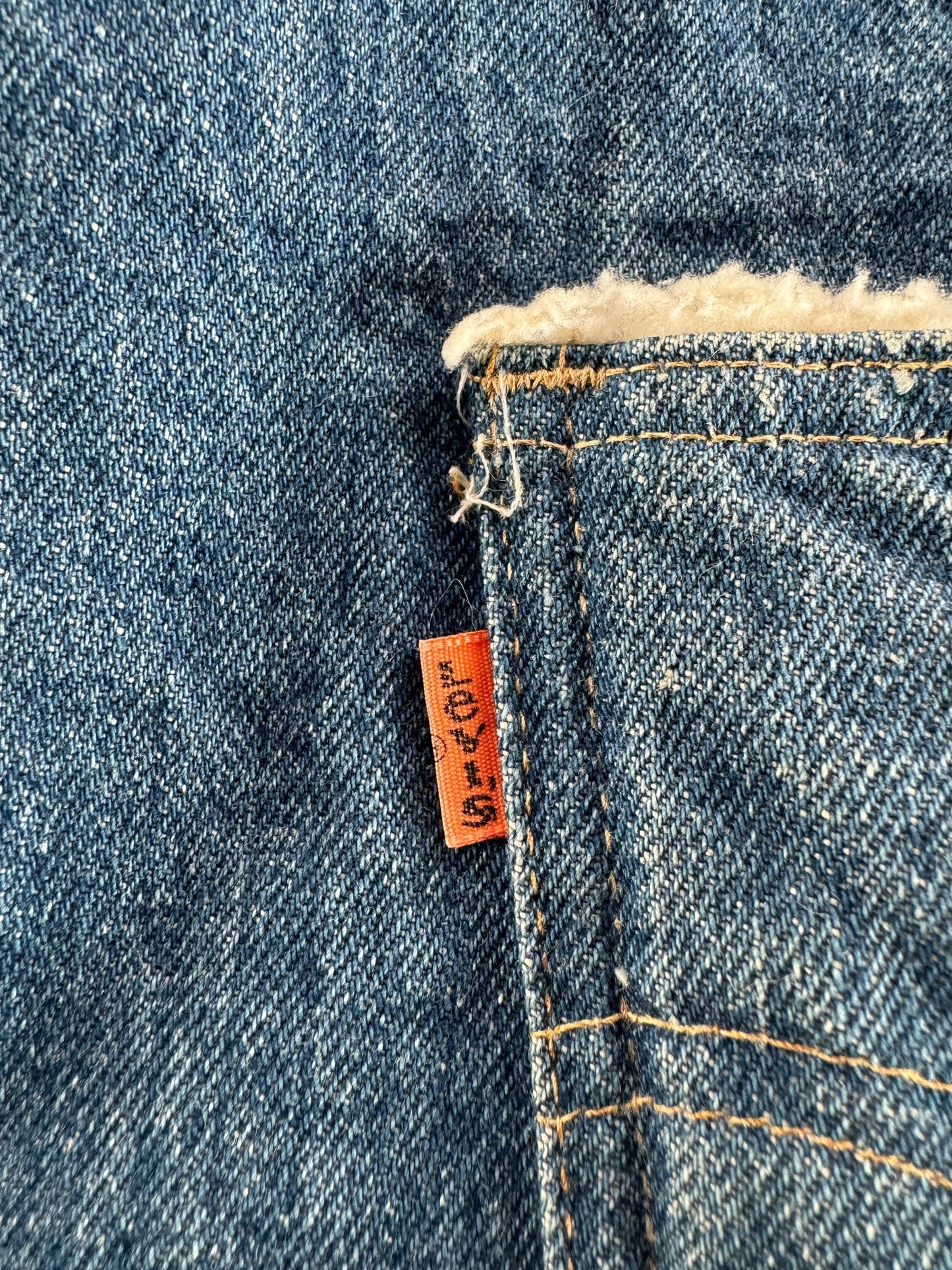 Orange Lab of Vintage Levi's Orange Tab Shearling Vest SZ M