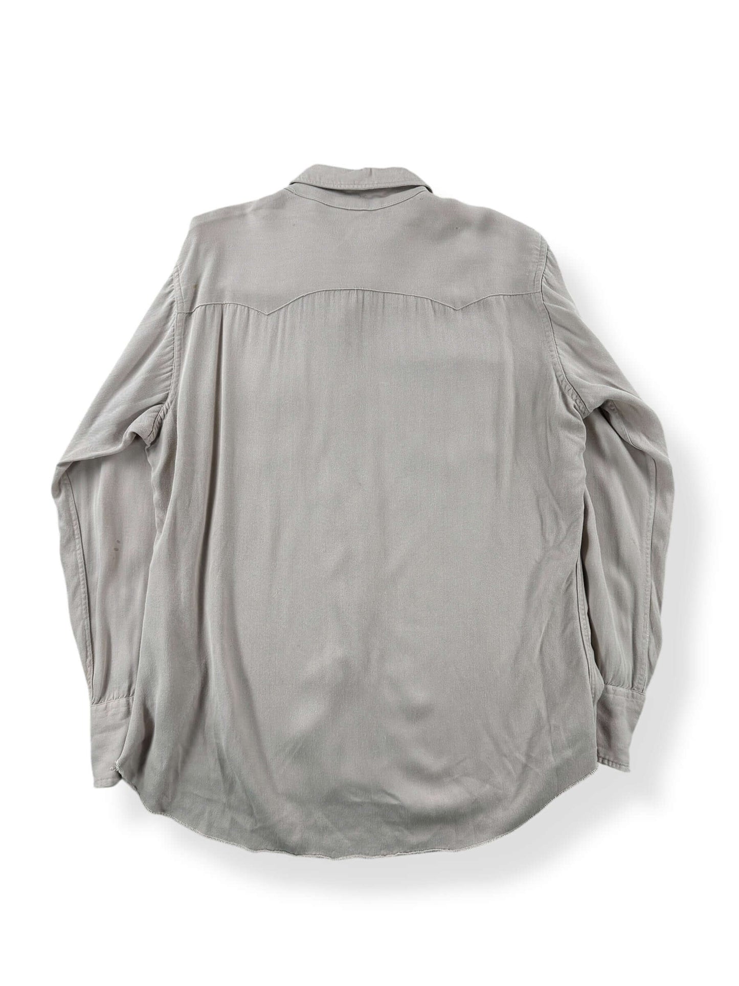 Back of Vintage Sawtooth Pocket Gabardine Pearl Snap Shirt SZ M