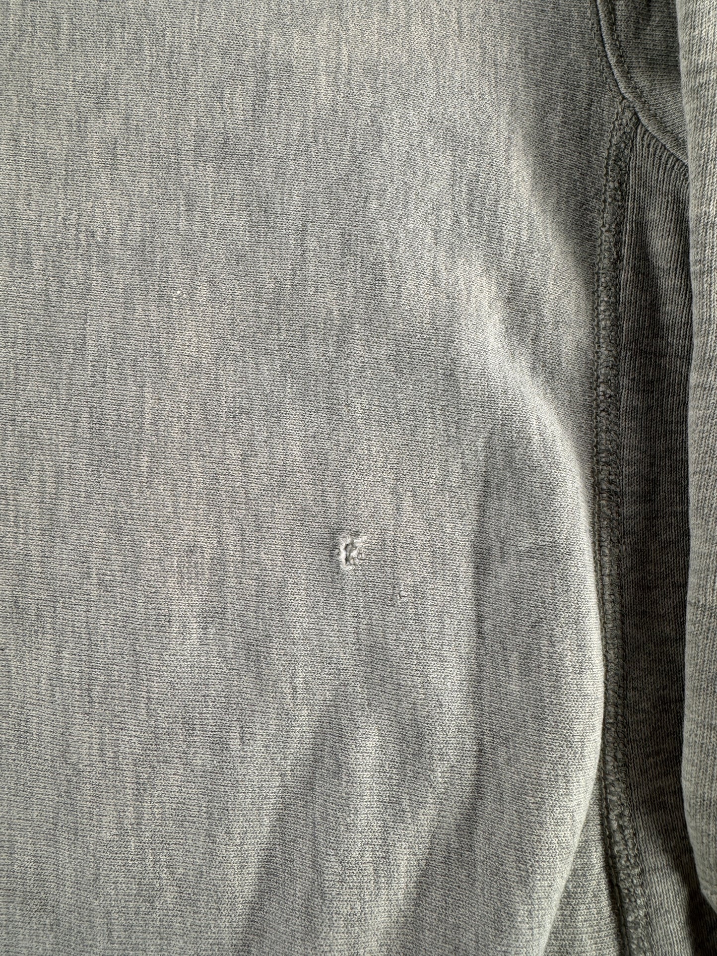 Hole on Back of Vintage Johnson State Reverse Weave SZ L