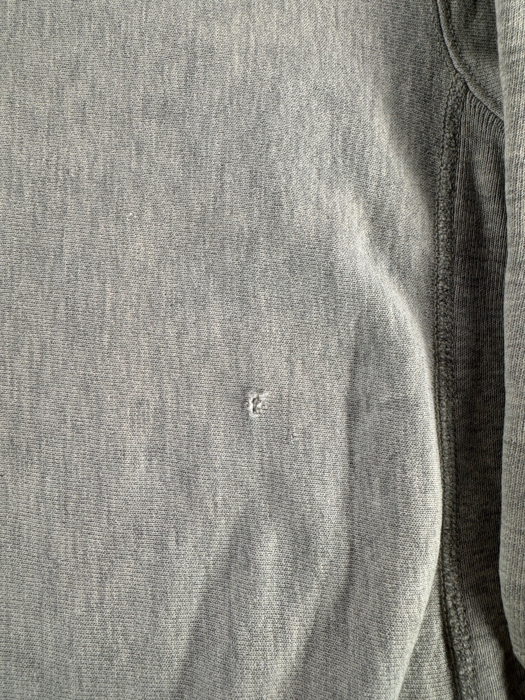 Hole on Back of Vintage Johnson State Reverse Weave SZ L